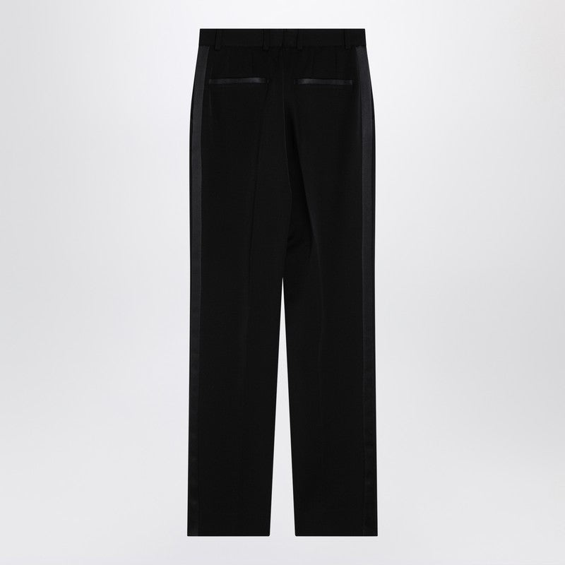 Dolce & Gabbana Dolce&Gabbana Black wool gabardine tuxedo trousers