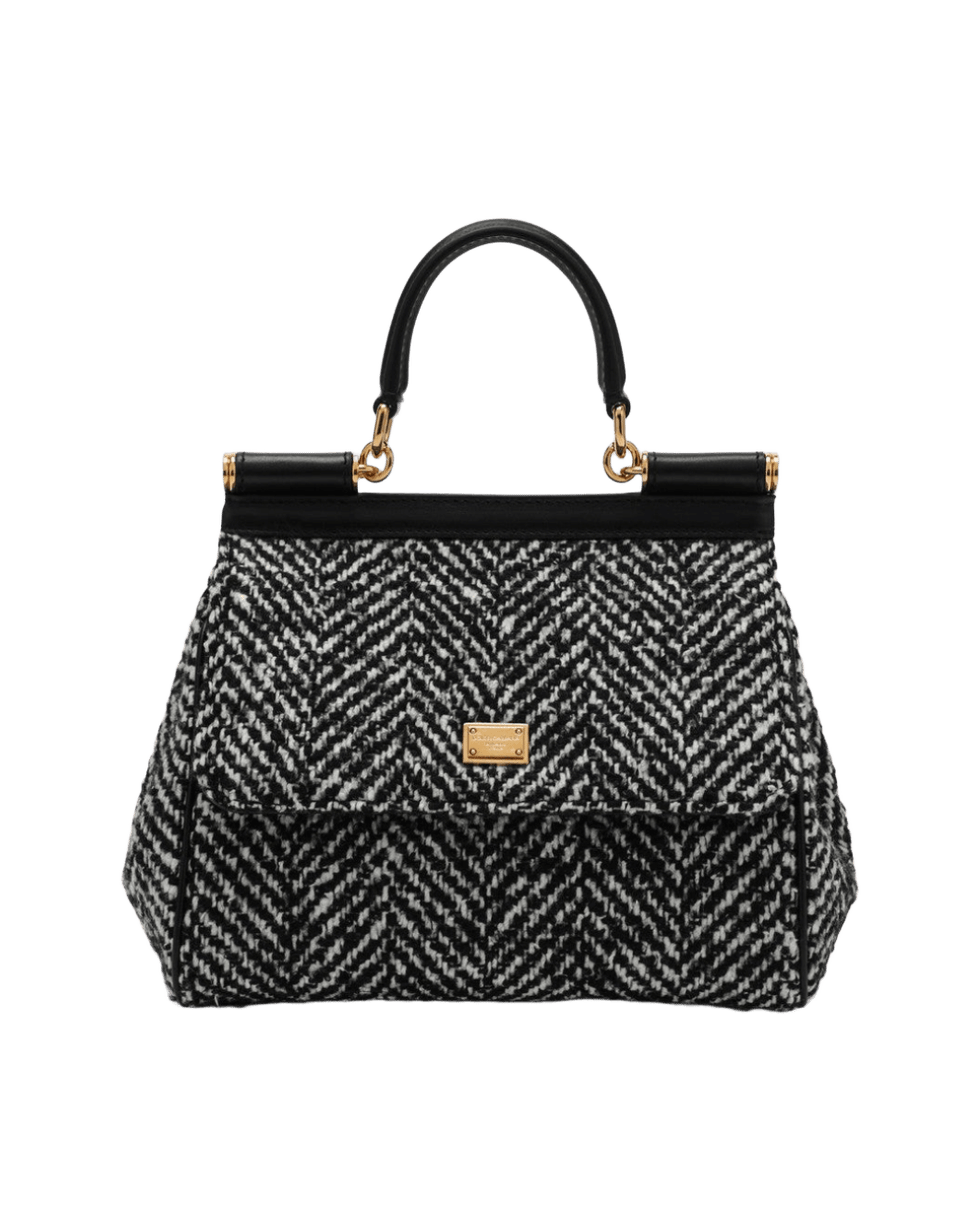 Dolce & Gabbana Dolce&Gabbana Chevron Fabric Handbag Sicily Medium Glam Steals