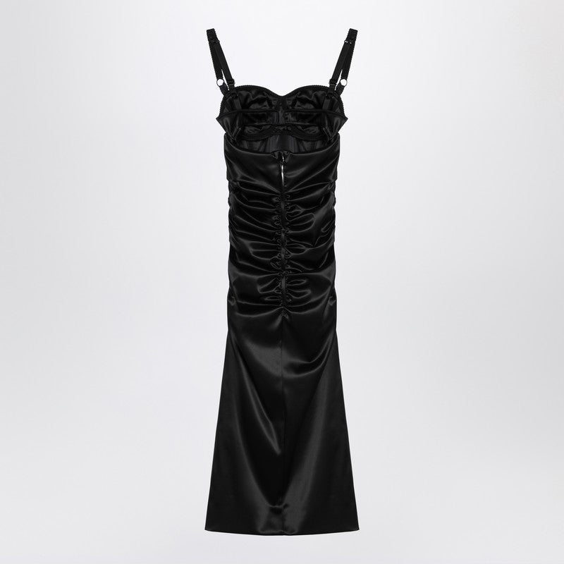 Dolce & Gabbana Dolce&Gabbana Draped black dress with bra detail