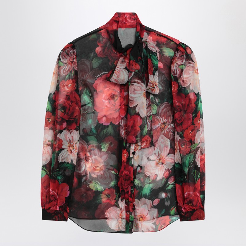 Dolce & Gabbana Dolce&Gabbana Shirt with bow in chiffon with Floral print Glam Steals