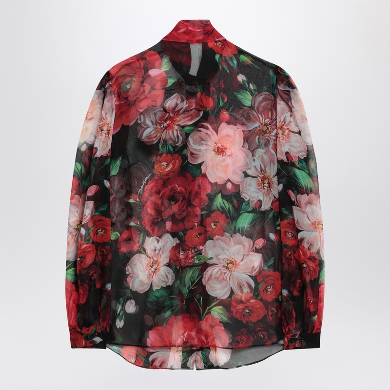 Dolce & Gabbana Dolce&Gabbana Shirt with bow in chiffon with Floral print Glam Steals