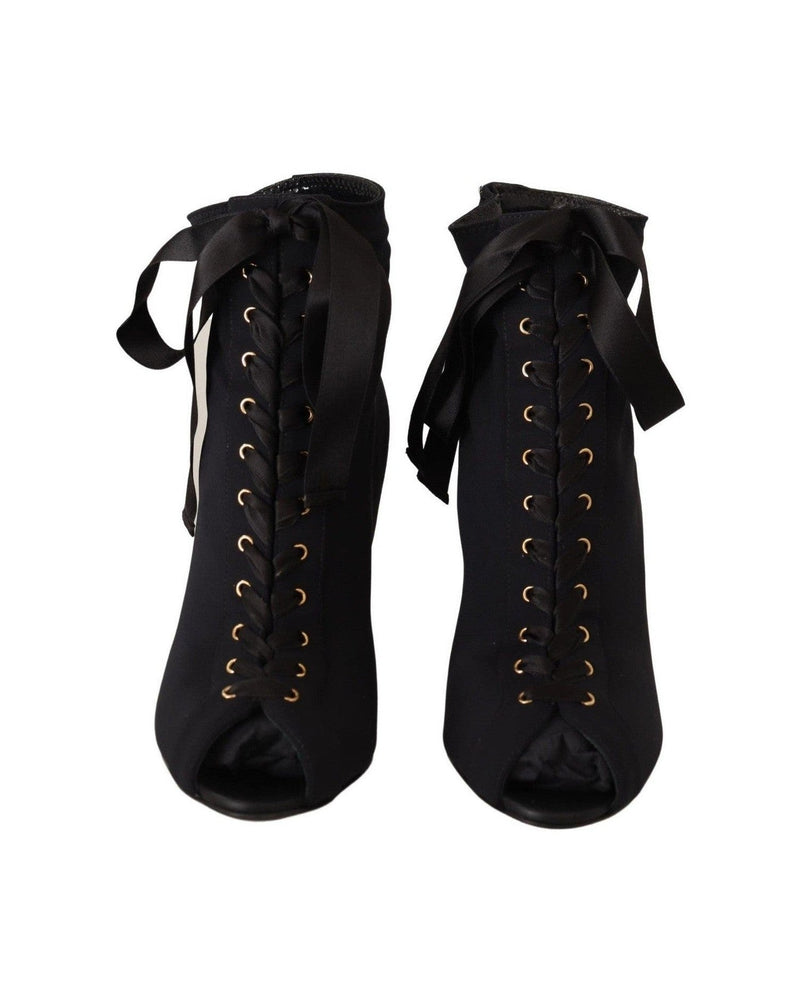 Dolce & Gabbana Elegant Ankle Open Toe Heel Boots Glam Steals