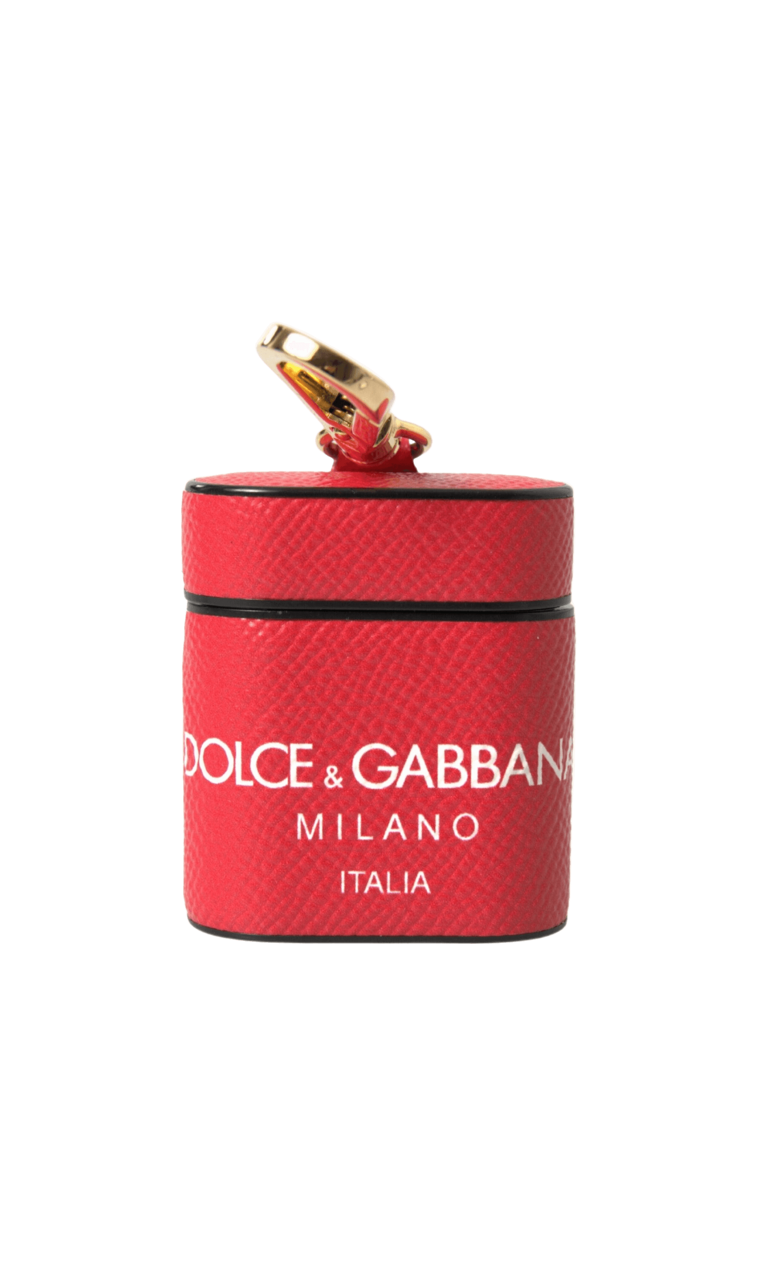 Dolce & Gabbana Elegant Calf Leather Airpods Red Case Glam Steals