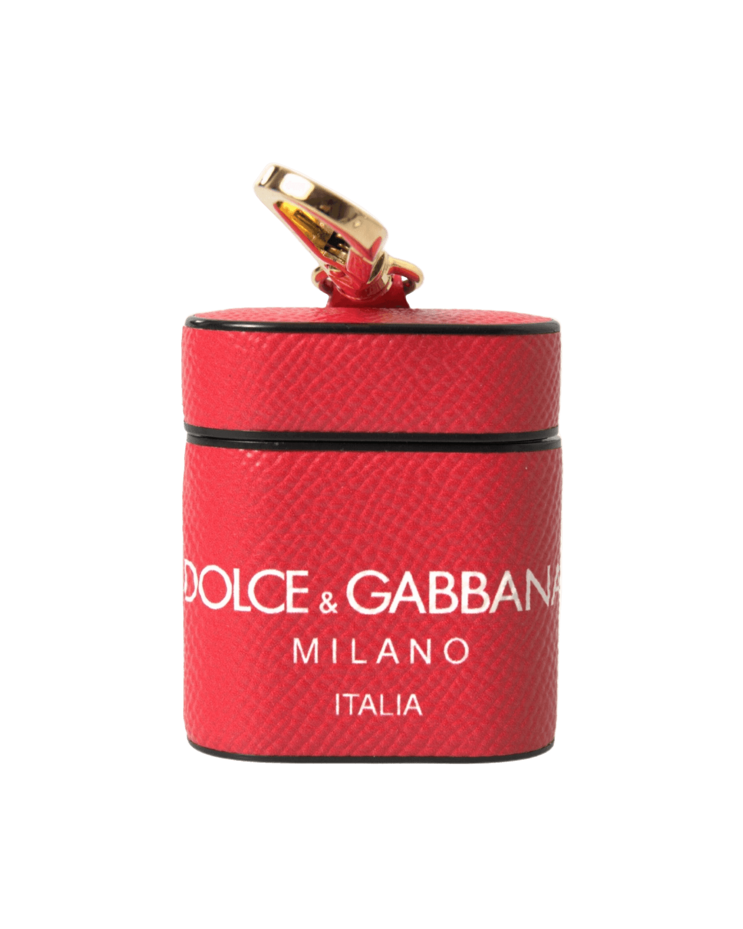 Dolce & Gabbana Elegant Calf Leather Airpods Red Case Glam Steals