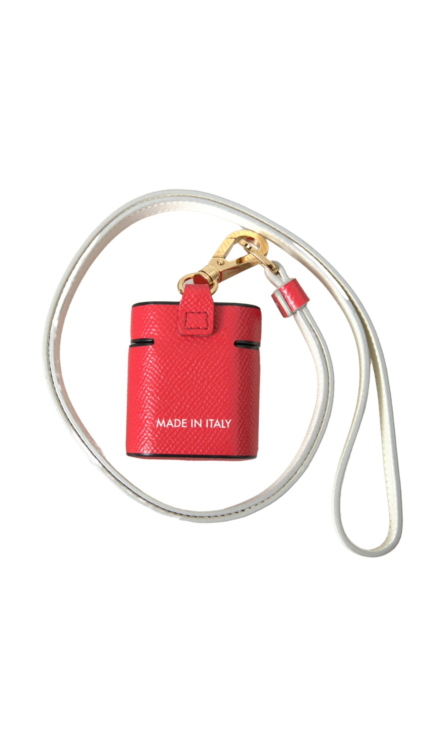 Dolce & Gabbana Elegant Calf Leather Airpods Red Case Glam Steals