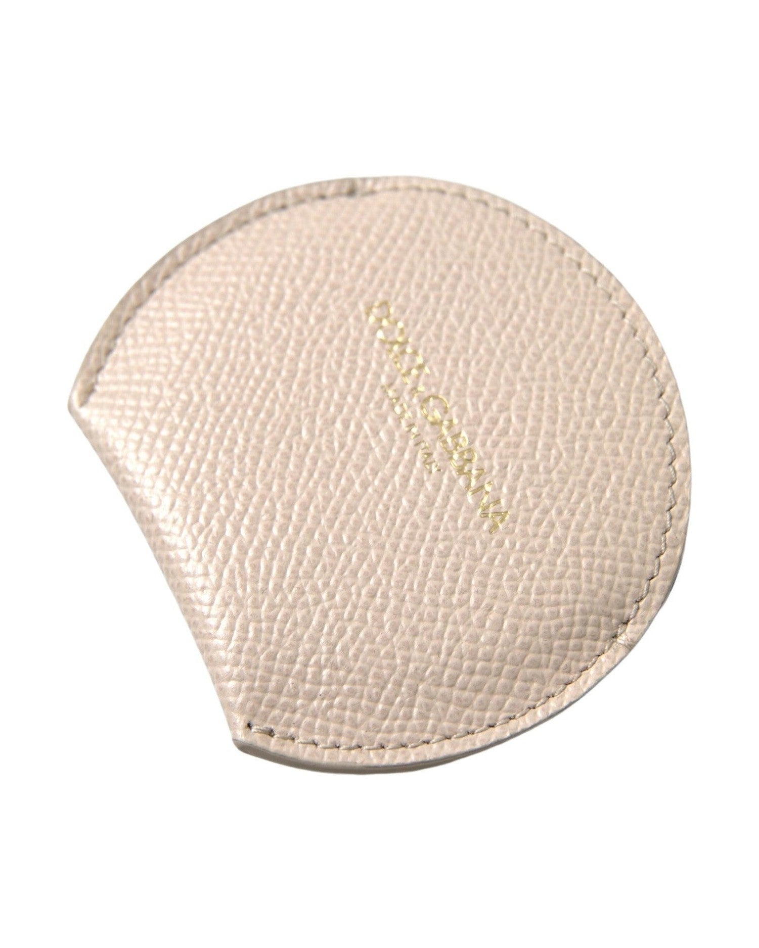 Dolce & Gabbana Elegant Calfskin Leather Hand Mirror Holder Face Mirrors