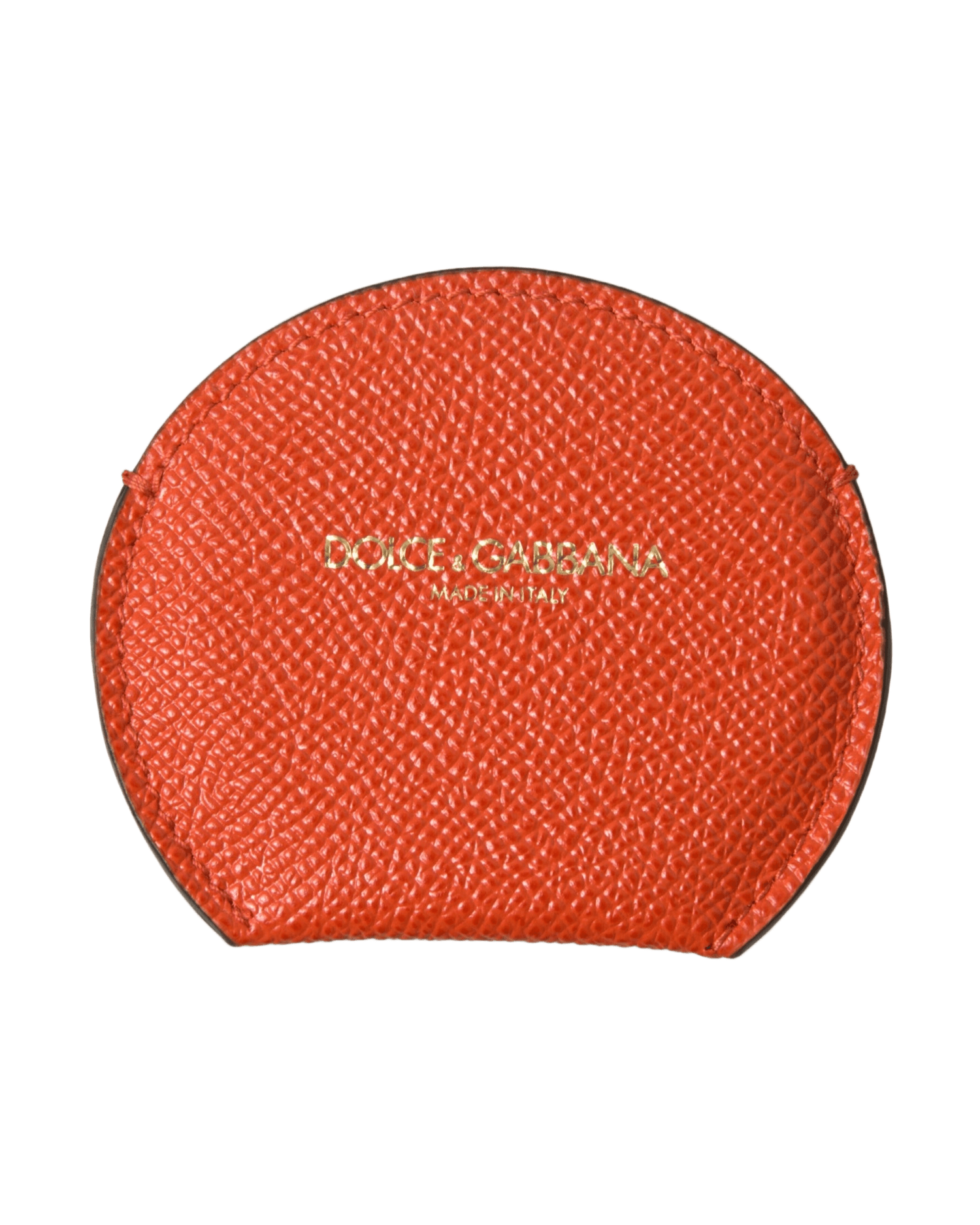 Dolce & Gabbana Elegant Calfskin Mirror Orange Holder Glam Steals