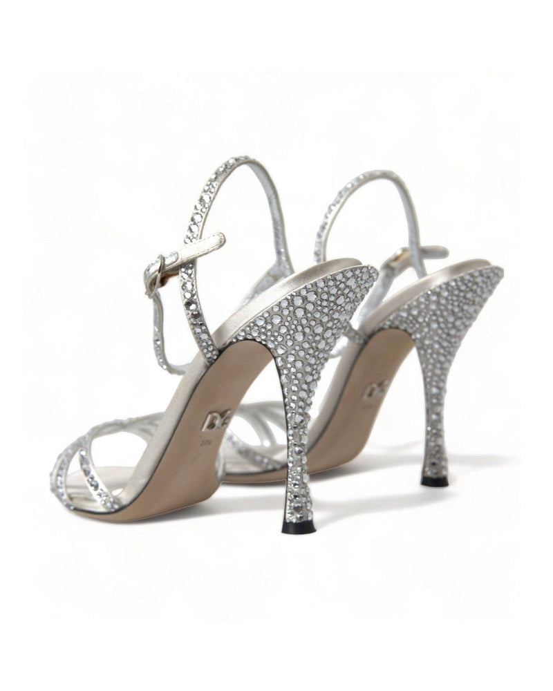 Dolce & Gabbana Elegant Crystal Embellished Heels Sandals Heels