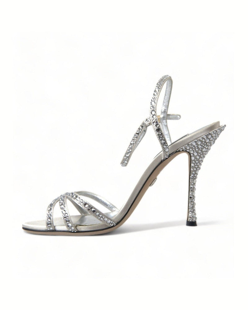 Dolce & Gabbana Elegant Crystal Embellished Heels Sandals Heels