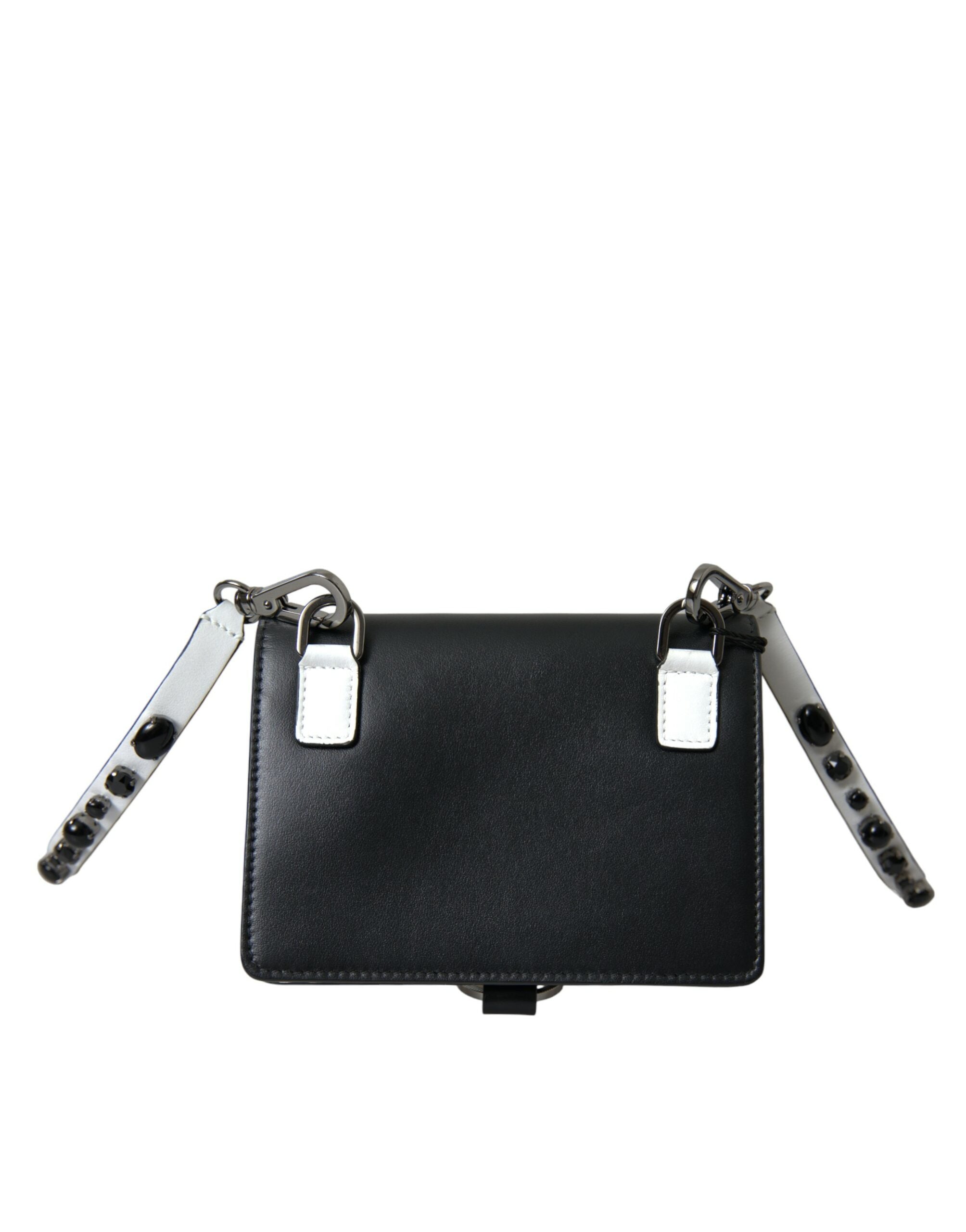Dolce & Gabbana Elegant Crystal-Embellished Leather Card Holder Glam Steals