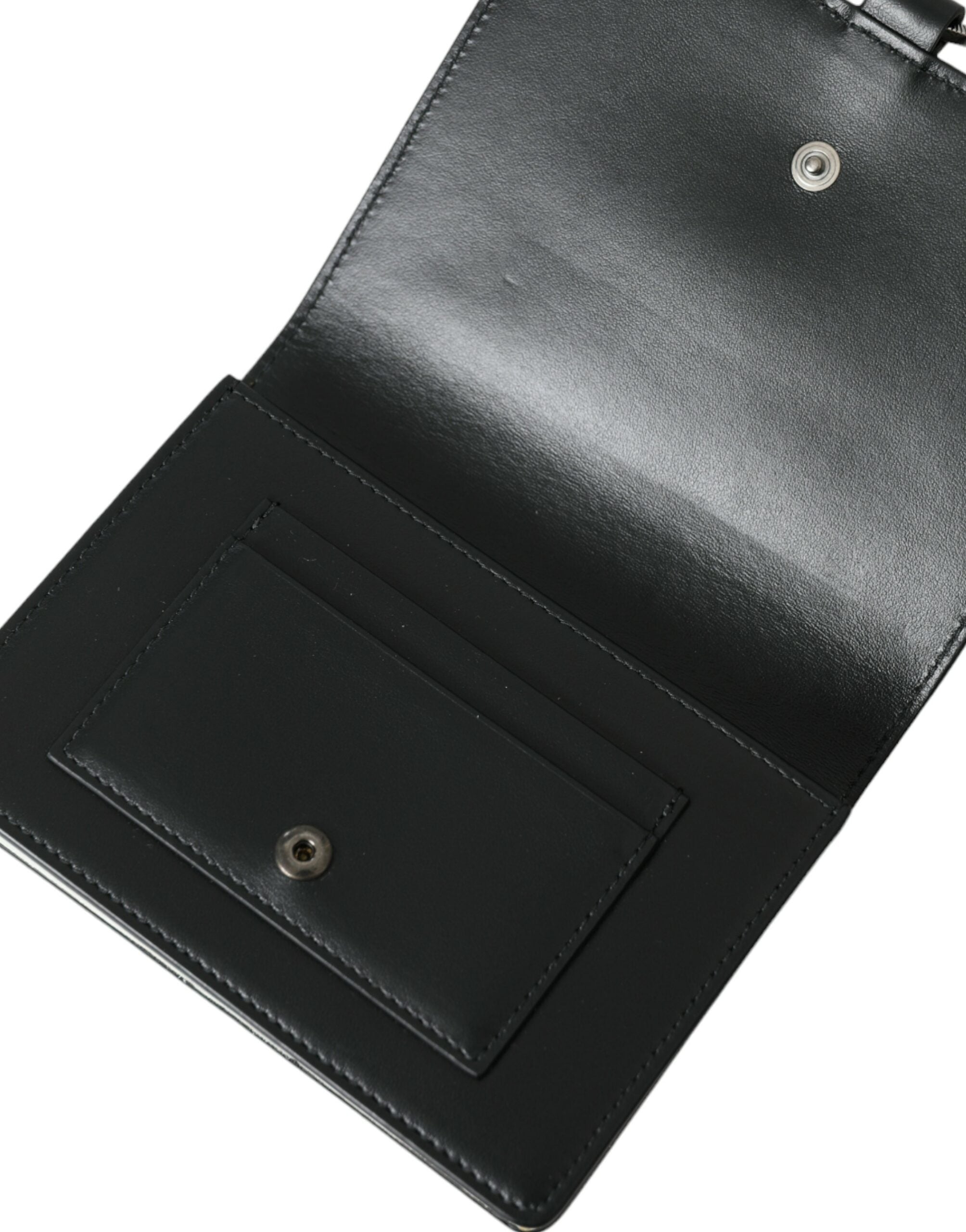 Dolce & Gabbana Elegant Crystal-Embellished Leather Card Holder Glam Steals