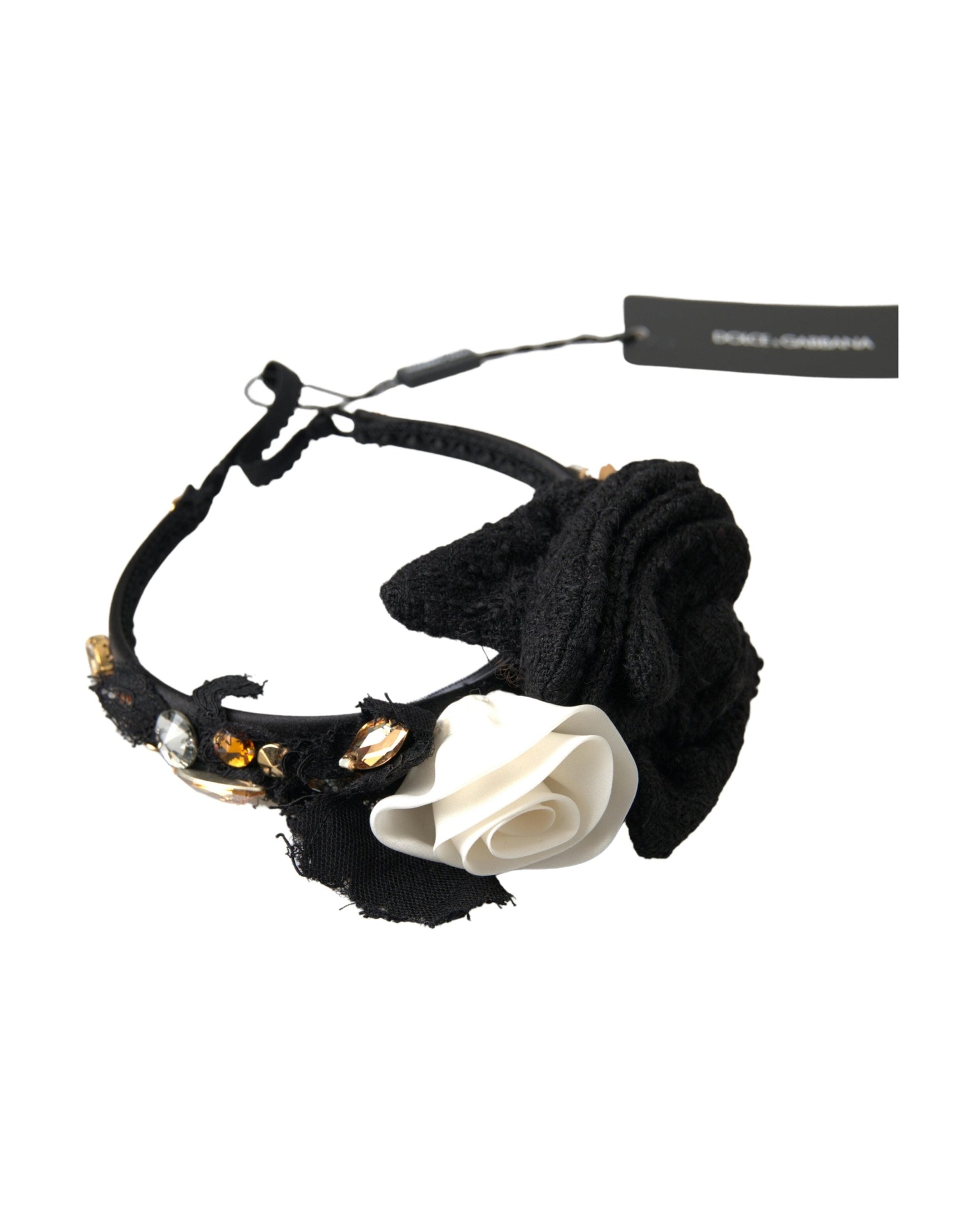 Dolce & Gabbana Elegant Crystal-Embellished Silk Diadem Glam Steals
