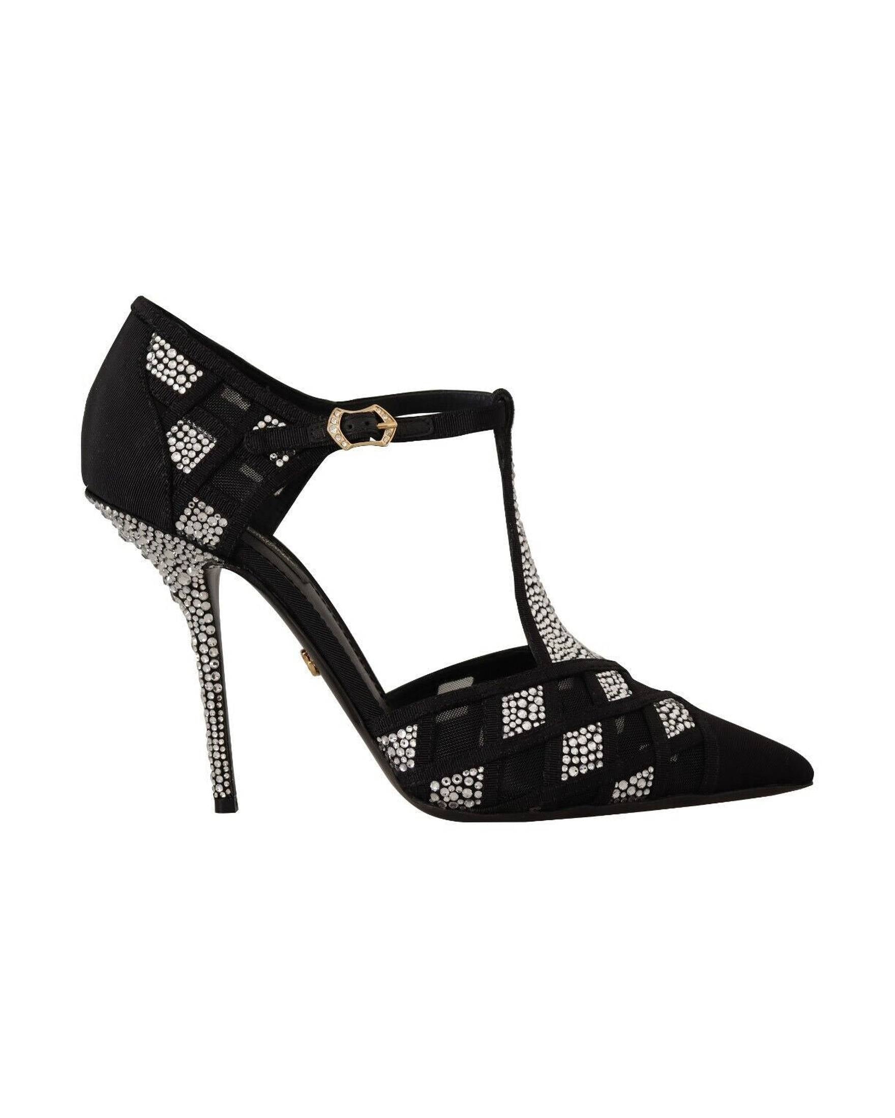 Dolce & Gabbana Elegant Crystal-Embellished Suede Pumps Glam Steals