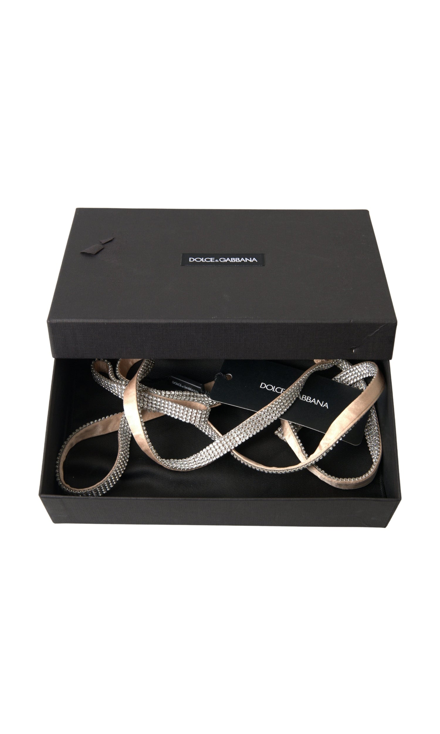 Dolce & Gabbana Elegant Crystal Skinny Silk Bow Belt Glam Steals