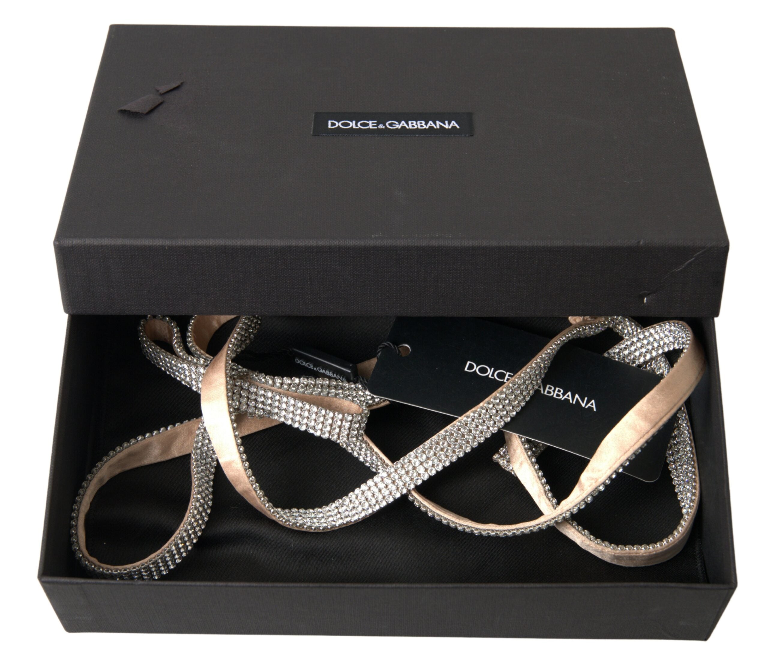 Dolce & Gabbana Elegant Crystal Skinny Silk Bow Belt Glam Steals