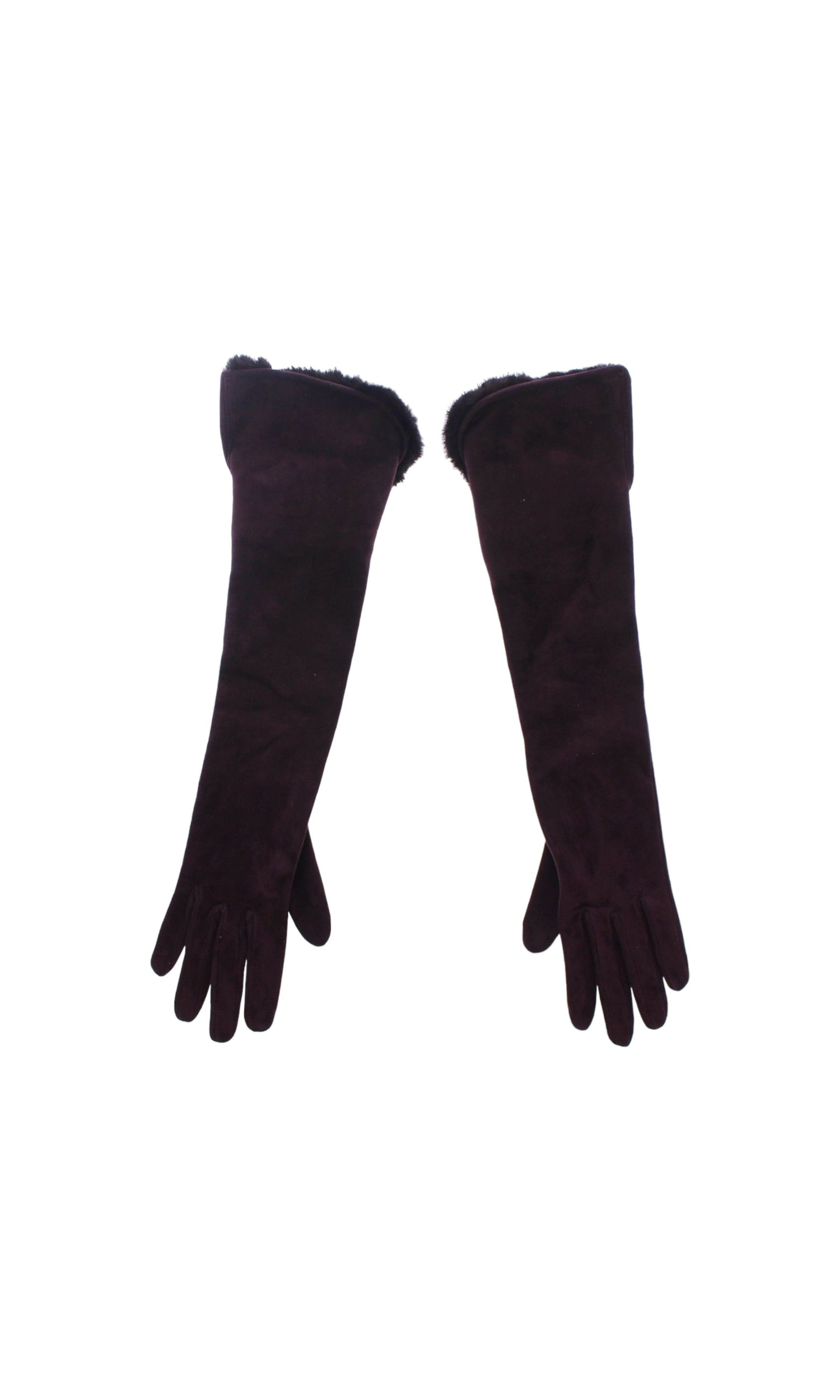 Dolce & Gabbana Elegant Elbow Length Fur Purple Gloves Glam Steals
