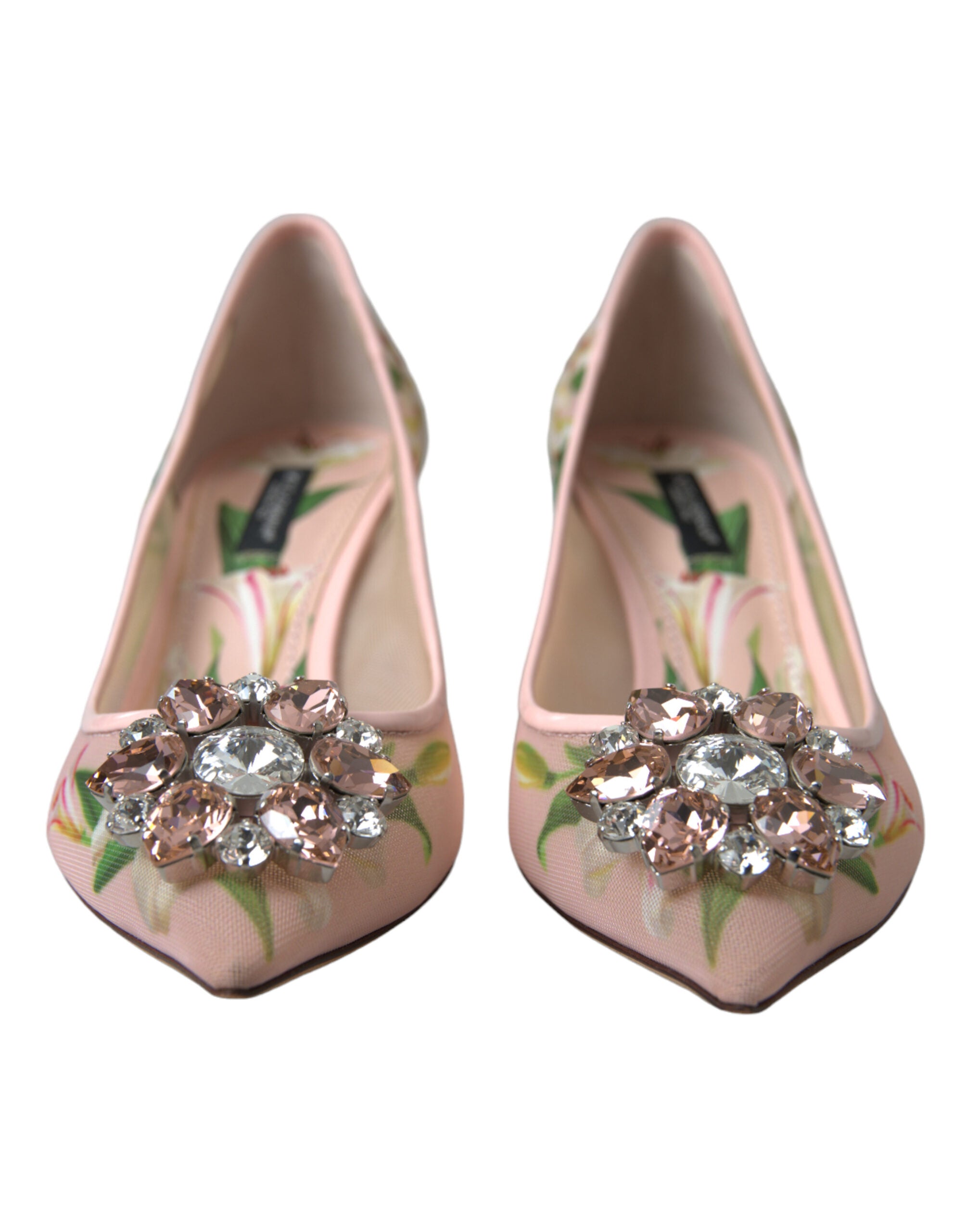 Dolce & Gabbana Elegant Floral Crystal Pink Pumps Glam Steals