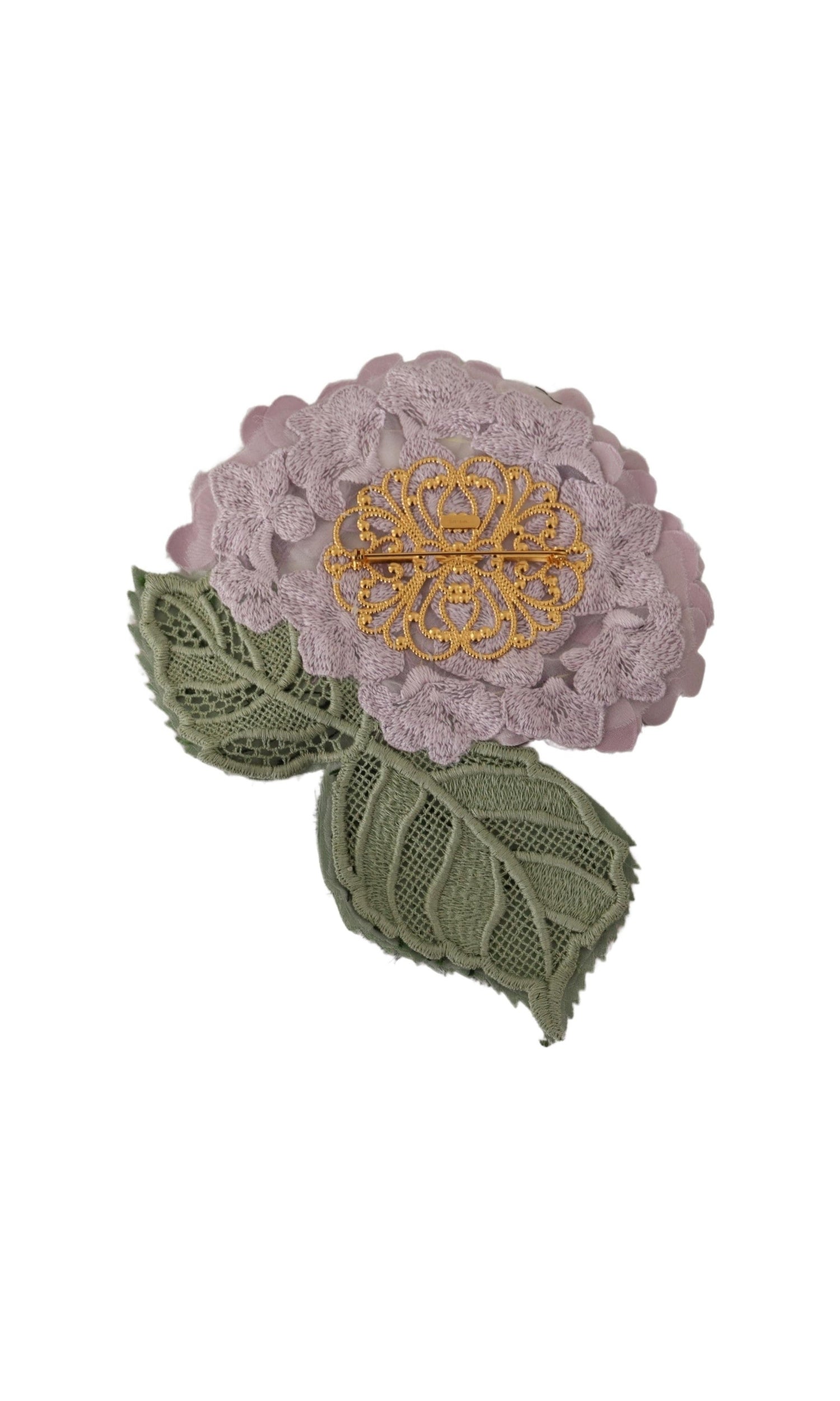Dolce & Gabbana Elegant Floral Silk Blend Purple Brooch Glam Steals