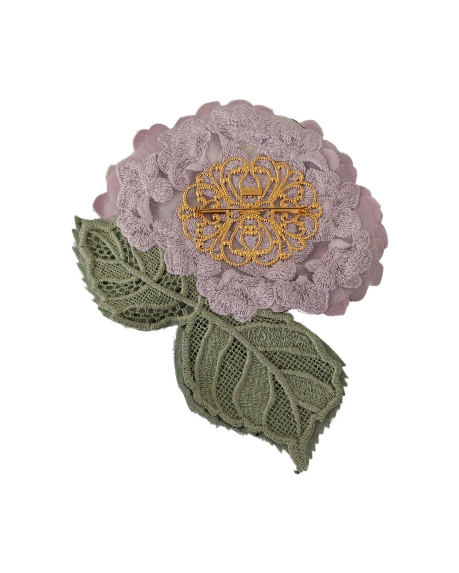 Dolce & Gabbana Elegant Floral Silk Blend Purple Brooch Glam Steals