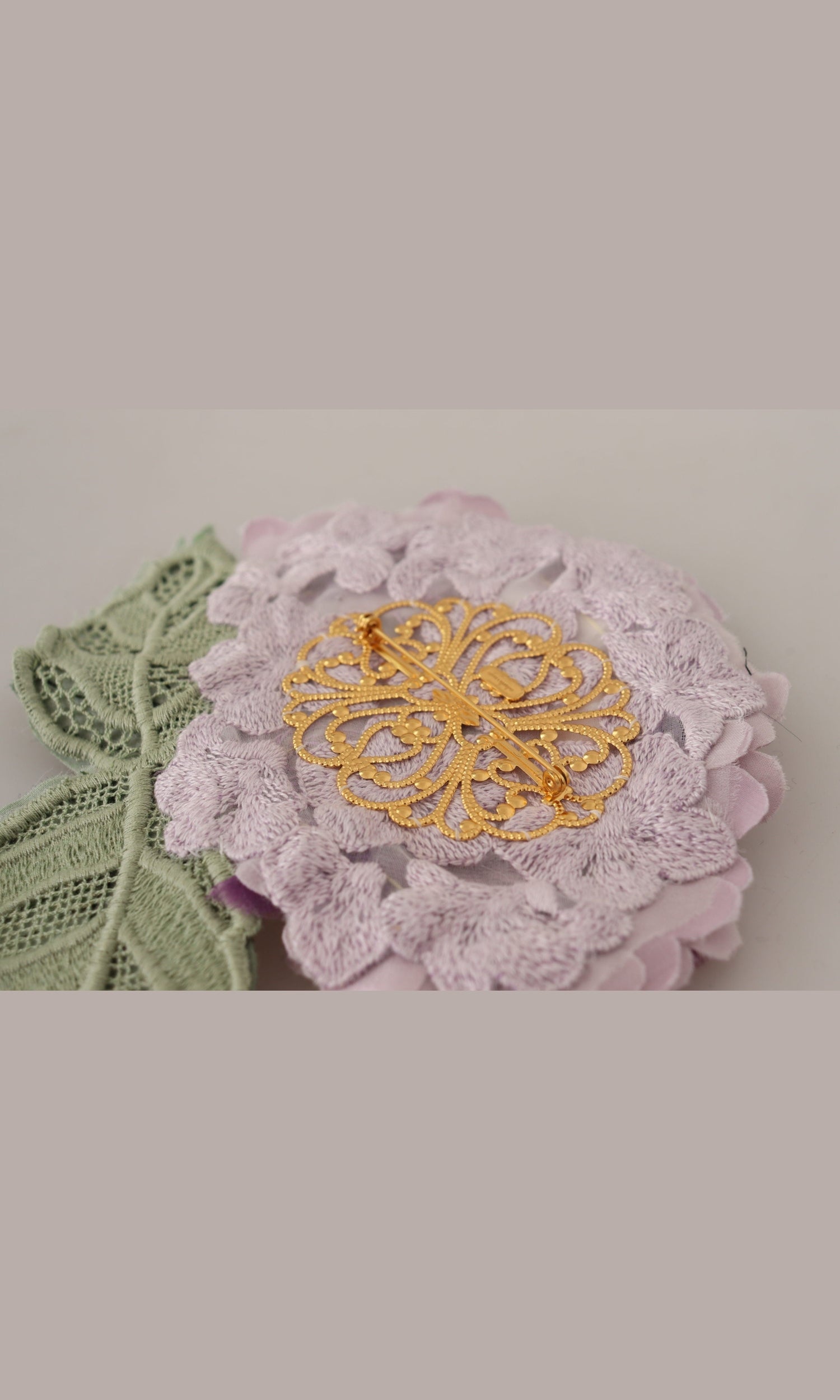 Dolce & Gabbana Elegant Floral Silk Blend Purple Brooch Glam Steals