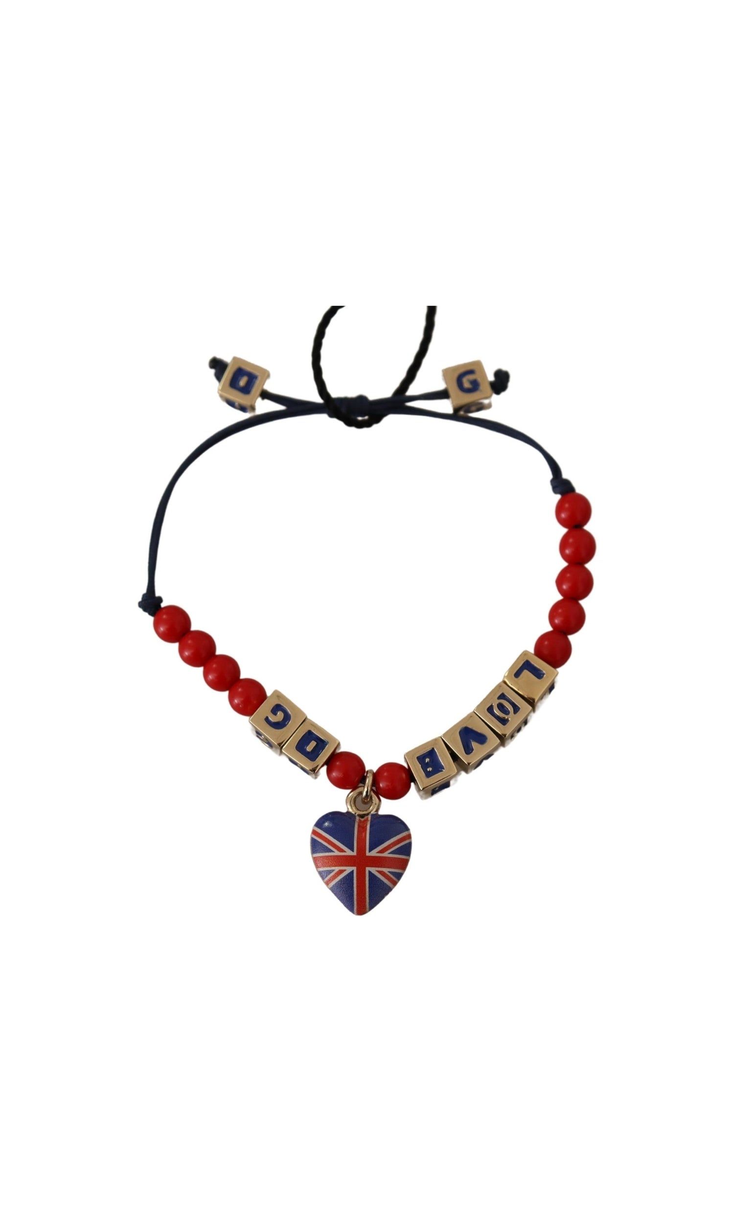 Dolce & Gabbana Elegant , Glass & Zama Blue Red Bracelet Glam Steals