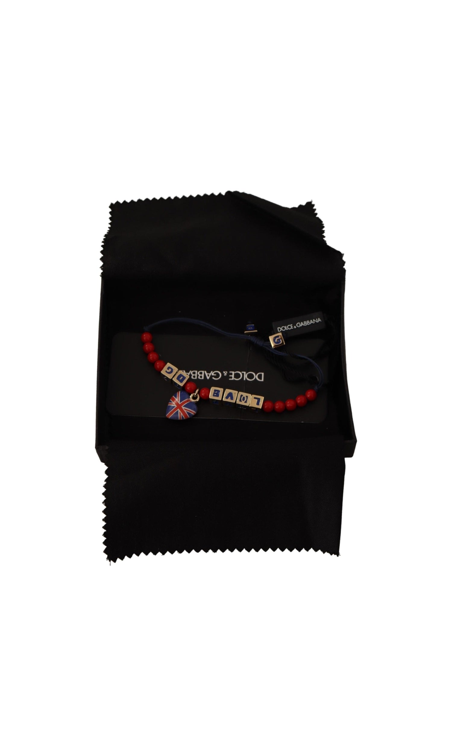 Dolce & Gabbana Elegant , Glass & Zama Blue Red Bracelet Glam Steals