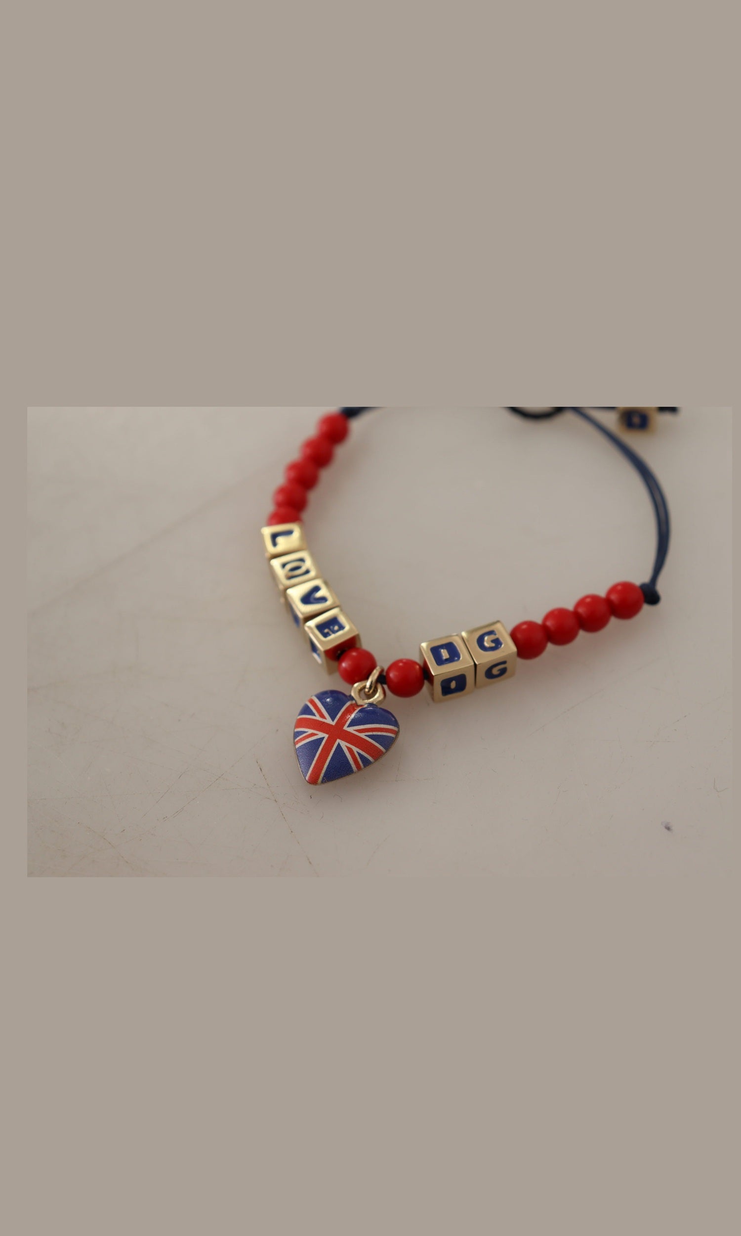 Dolce & Gabbana Elegant , Glass & Zama Blue Red Bracelet Glam Steals