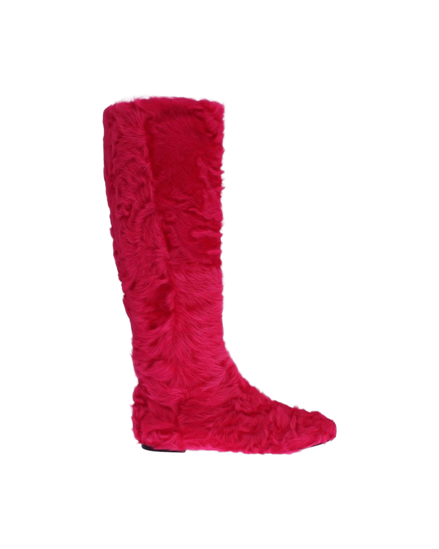Dolce & Gabbana Elegant Lambskin Fur Pink Boots Glam Steals