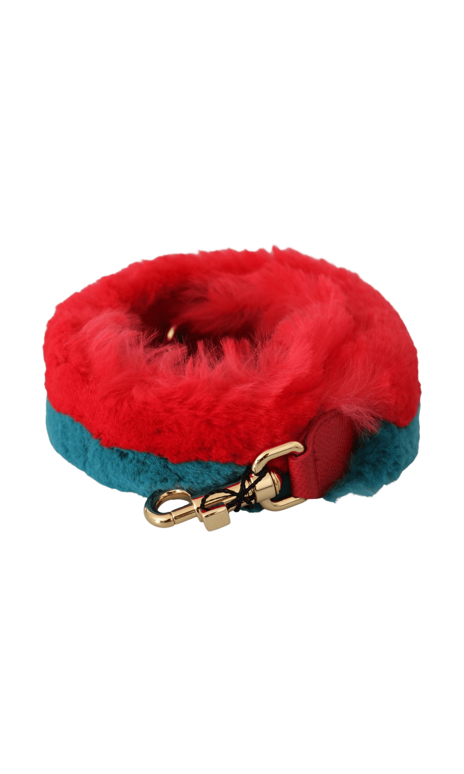 Dolce & Gabbana Elegant Lapin Fur Shoulder Red Strap Glam Steals