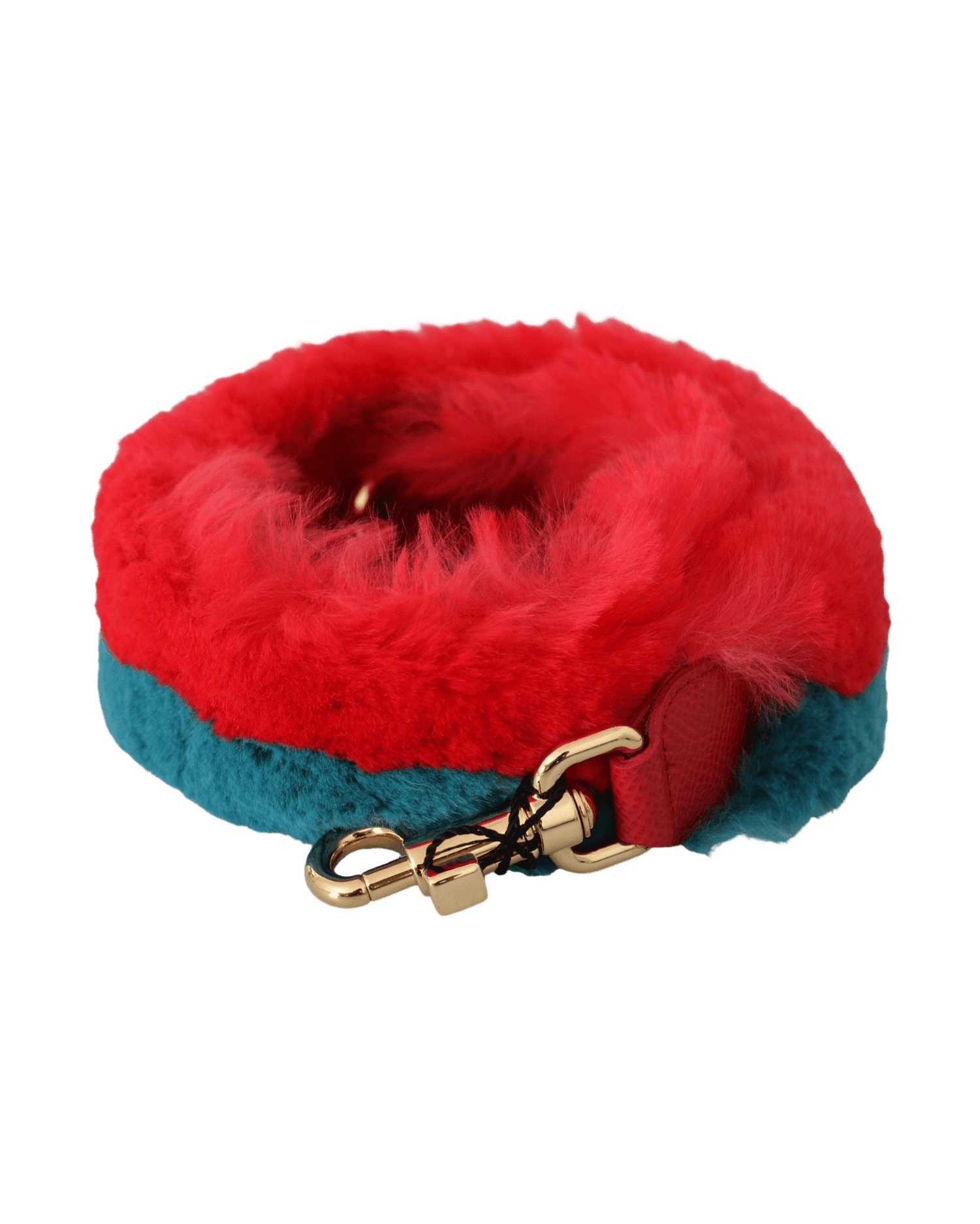 Dolce & Gabbana Elegant Lapin Fur Shoulder Red Strap Glam Steals