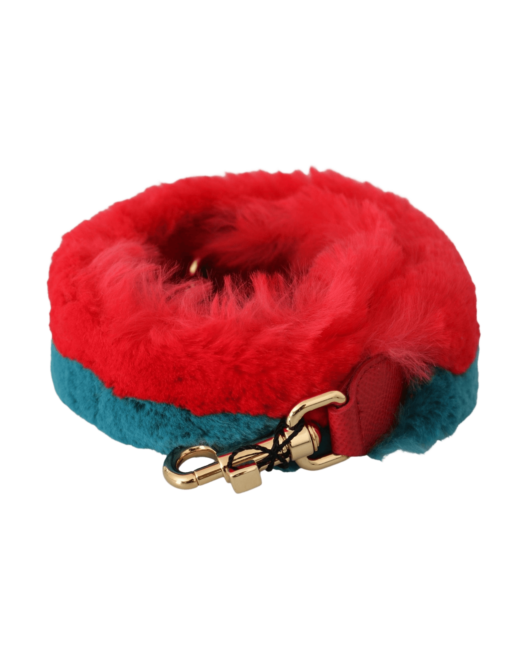 Dolce & Gabbana Elegant Lapin Fur Shoulder Red Strap Glam Steals