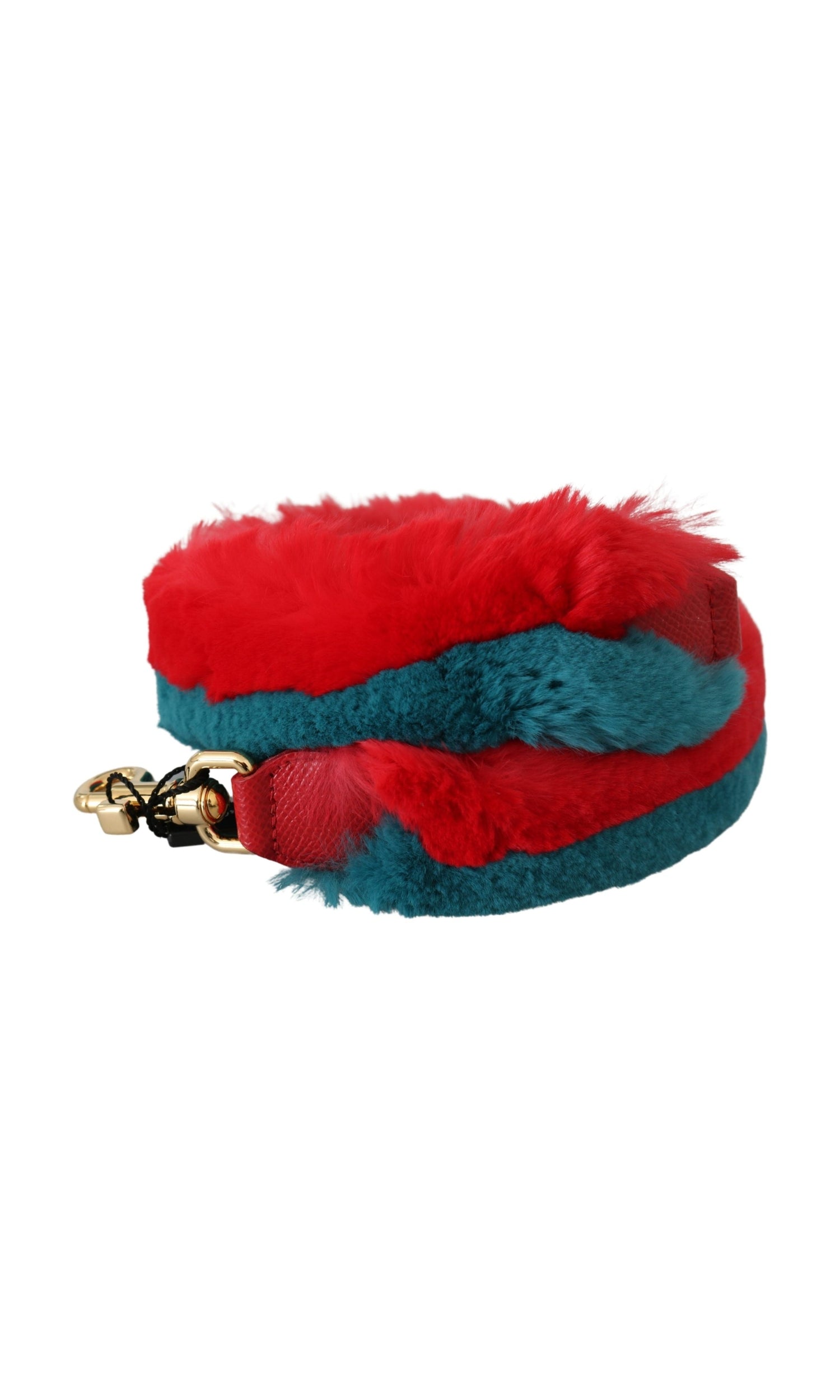 Dolce & Gabbana Elegant Lapin Fur Shoulder Red Strap Glam Steals