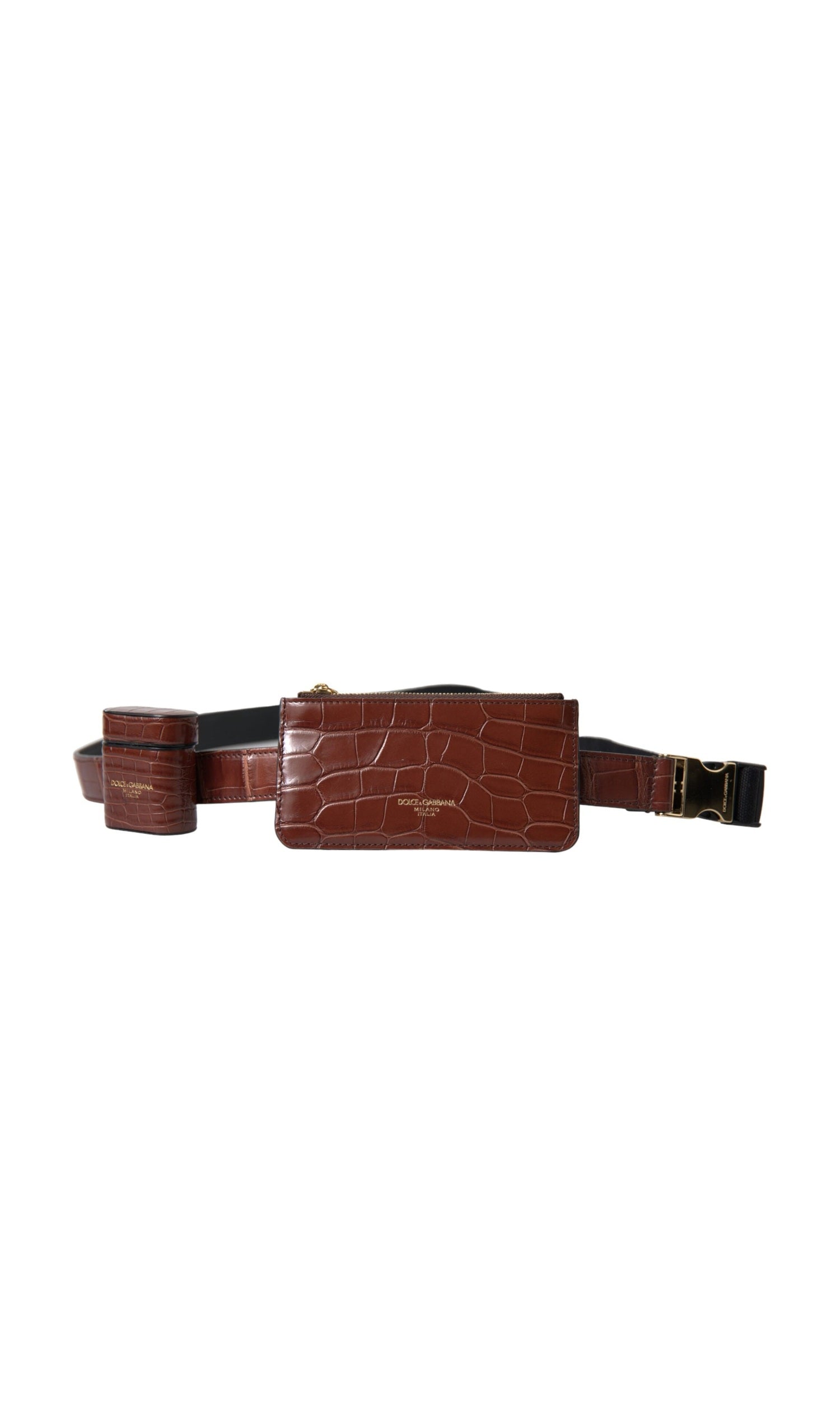 Dolce & Gabbana Elegant Leather Airpod & Coin Purse Duo Glam Steals
