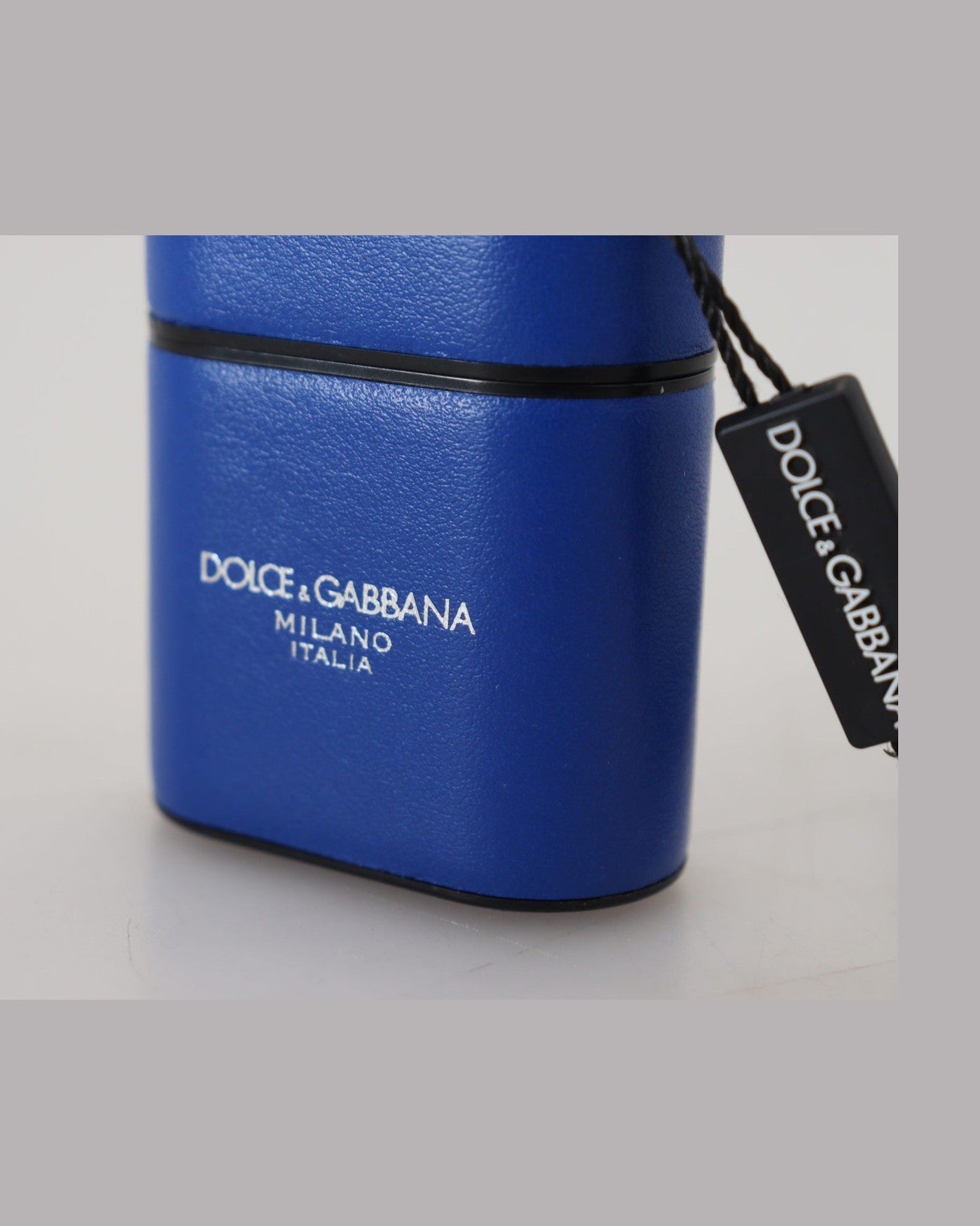 Dolce & Gabbana Elegant Leather Airpods Blue Case Glam Steals