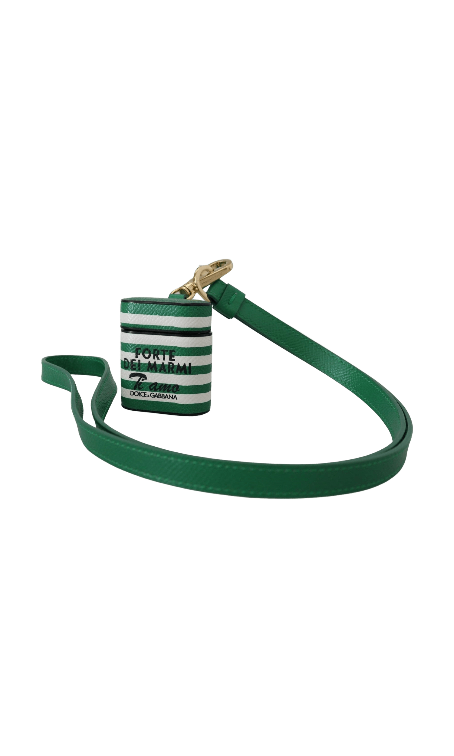 Dolce & Gabbana Elegant Leather Airpods Case - Green Lush Glam Steals
