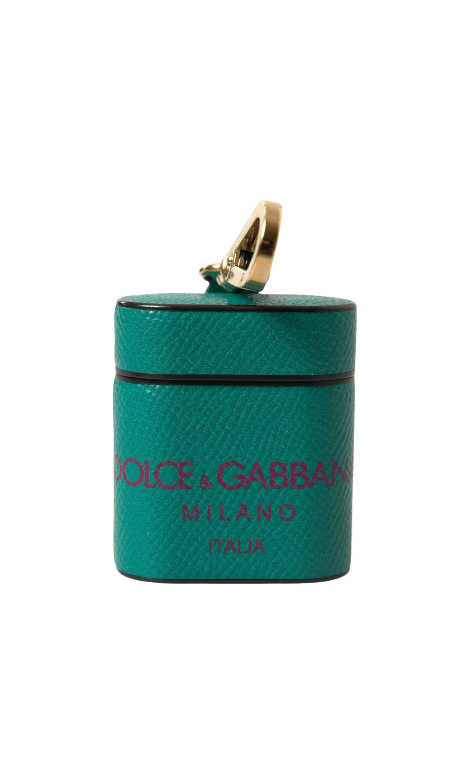 Dolce & Gabbana Elegant Leather Airpods Case In Green Maroon And Glam Steals