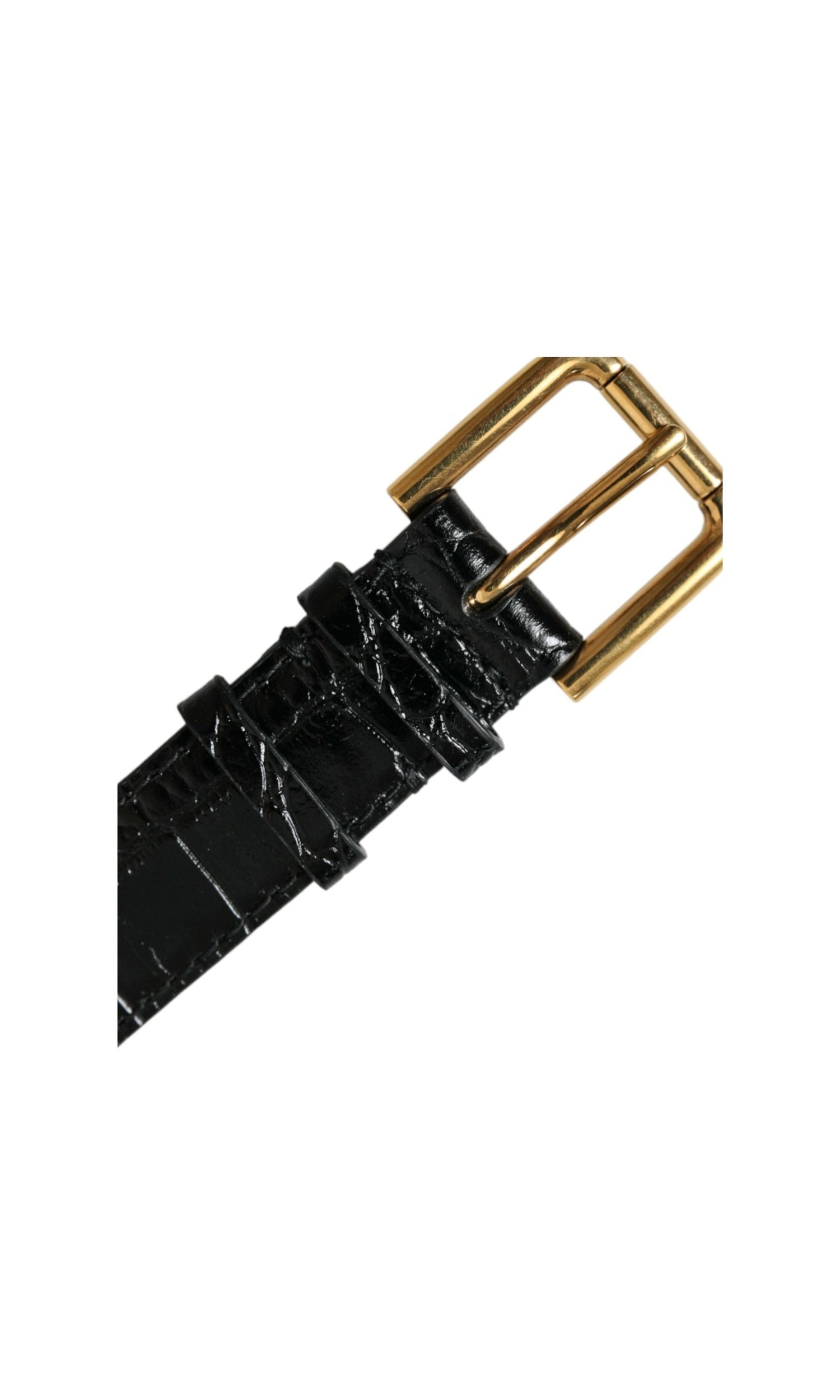 Dolce & Gabbana Elegant Leather Gold Black Bracelet Glam Steals