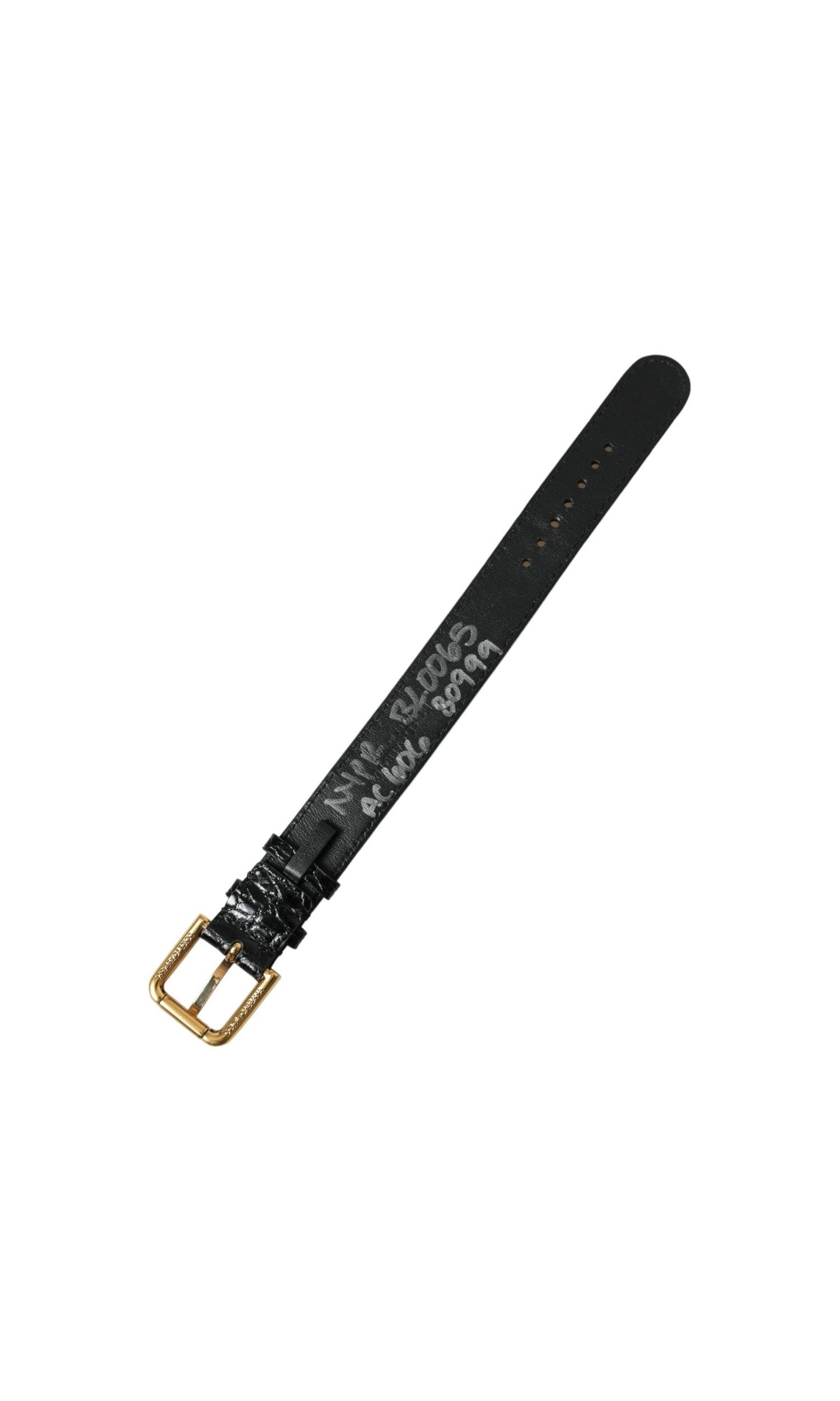 Dolce & Gabbana Elegant Leather Gold Black Bracelet Glam Steals