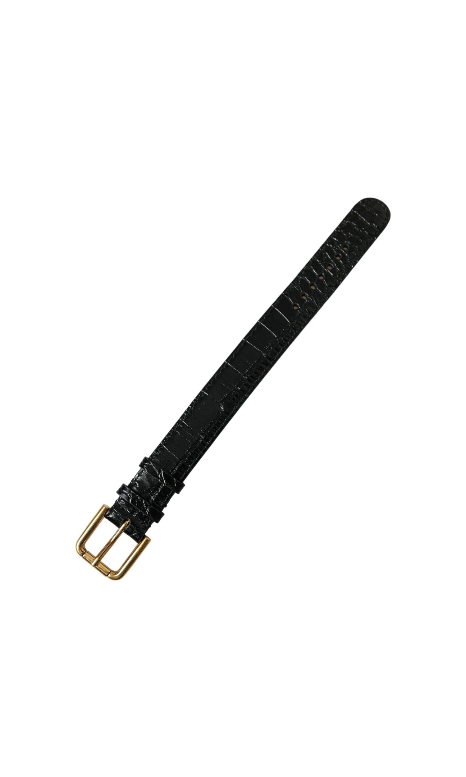 Dolce & Gabbana Elegant Leather Gold Black Bracelet Glam Steals