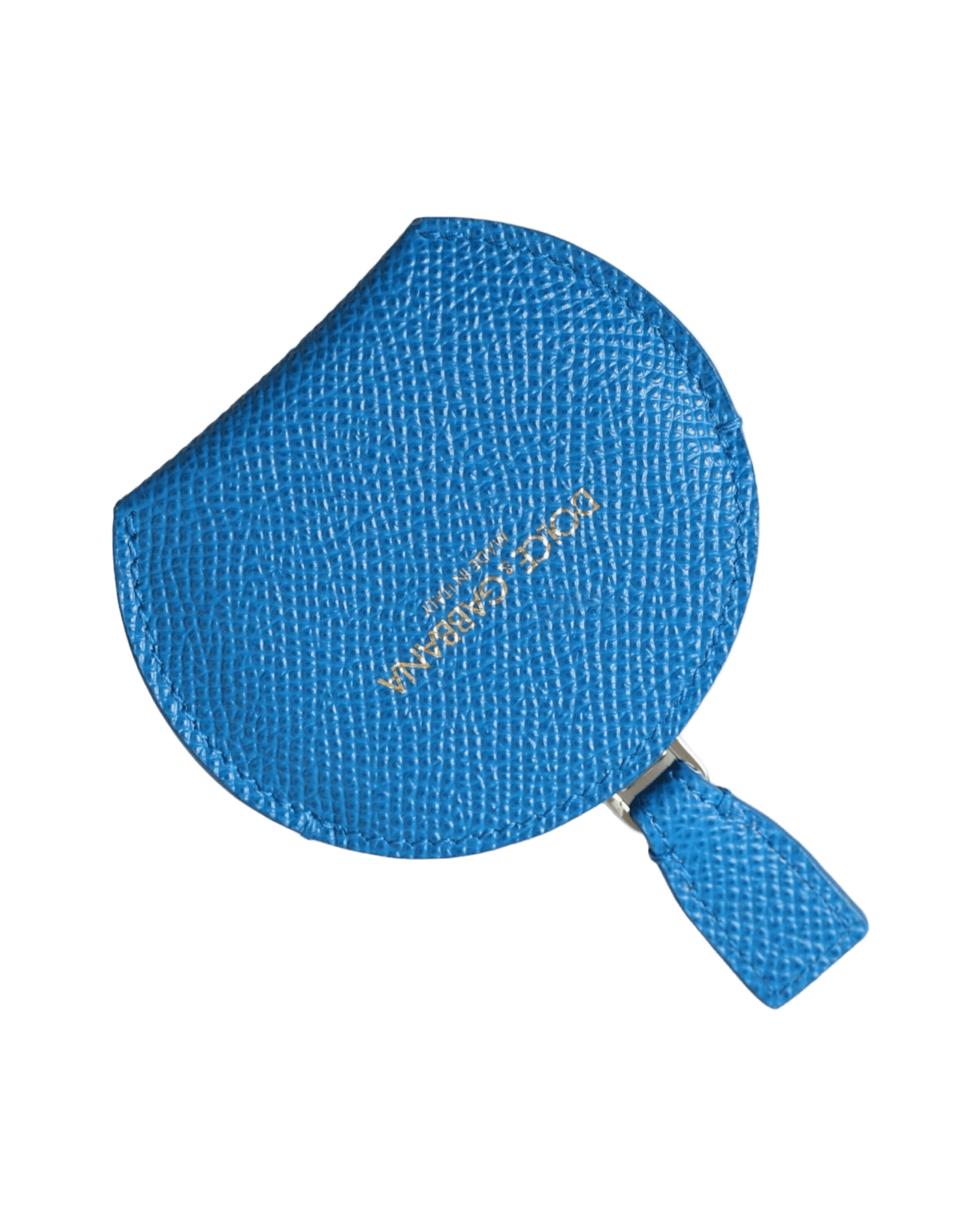 Dolce & Gabbana Elegant Leather Mirror Blue Holder Glam Steals