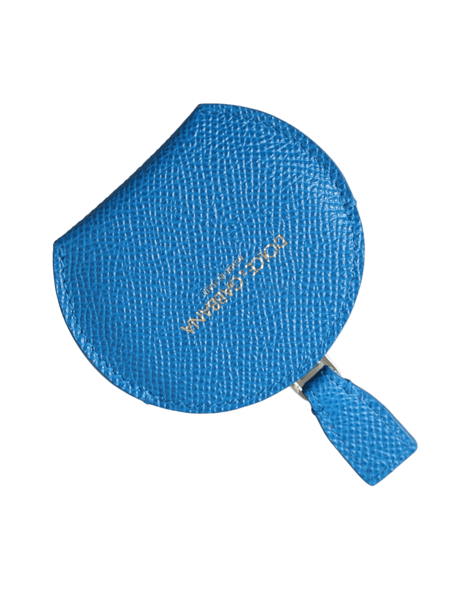 Dolce & Gabbana Elegant Leather Mirror Blue Holder Glam Steals