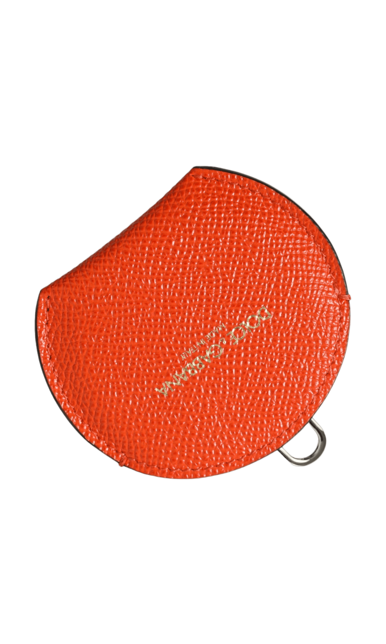 Dolce & Gabbana Elegant Leather Mirror Orange Holder Glam Steals