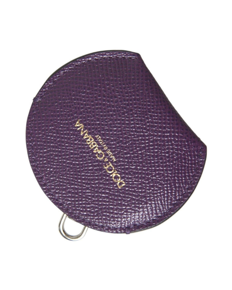 Dolce & Gabbana Elegant Leather Mirror Purple Holder Glam Steals