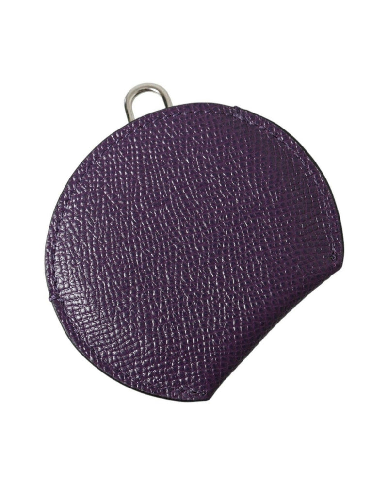 Dolce & Gabbana Elegant Leather Mirror Purple Holder Glam Steals