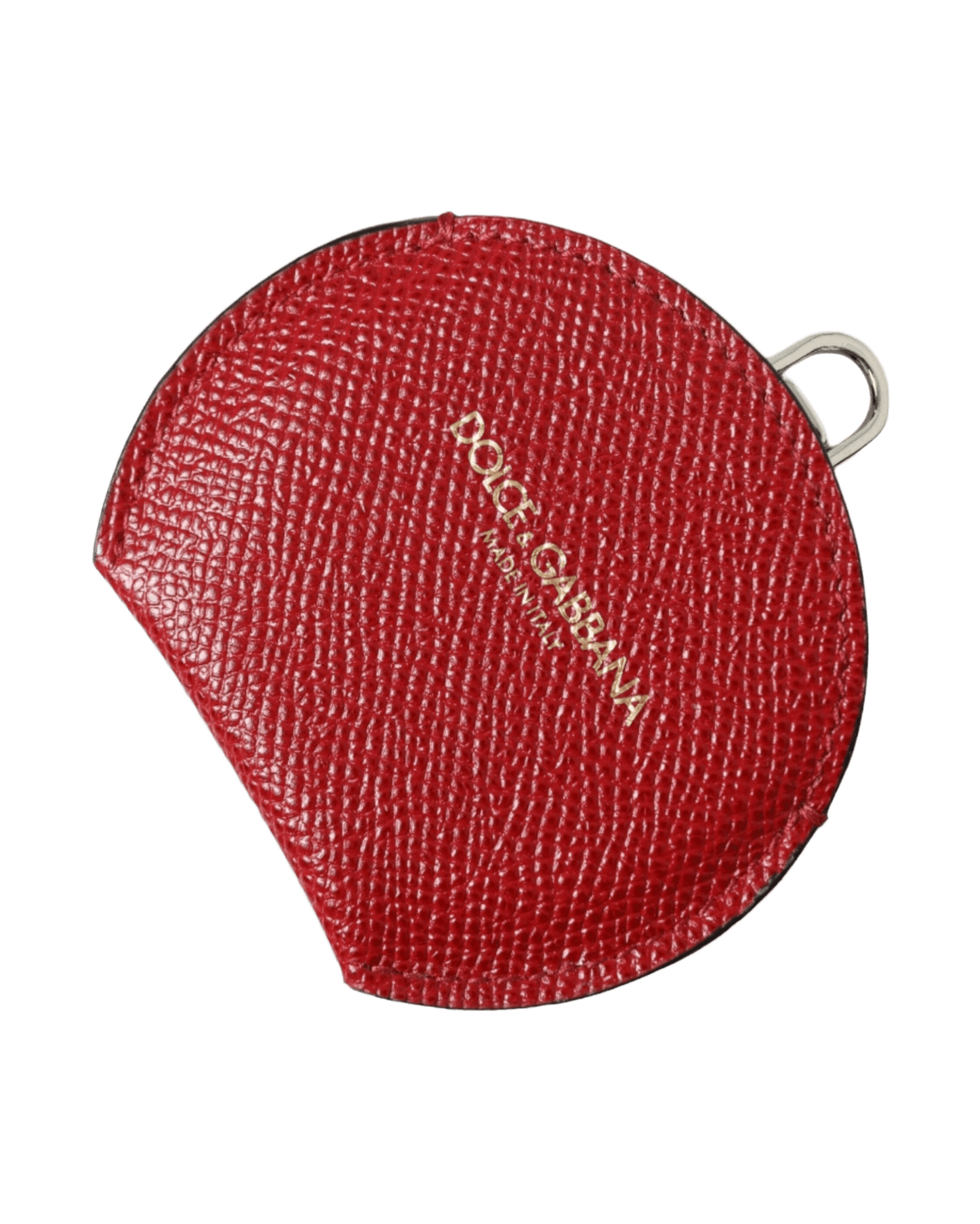 Dolce & Gabbana Elegant Leather Mirror Red Holder Glam Steals