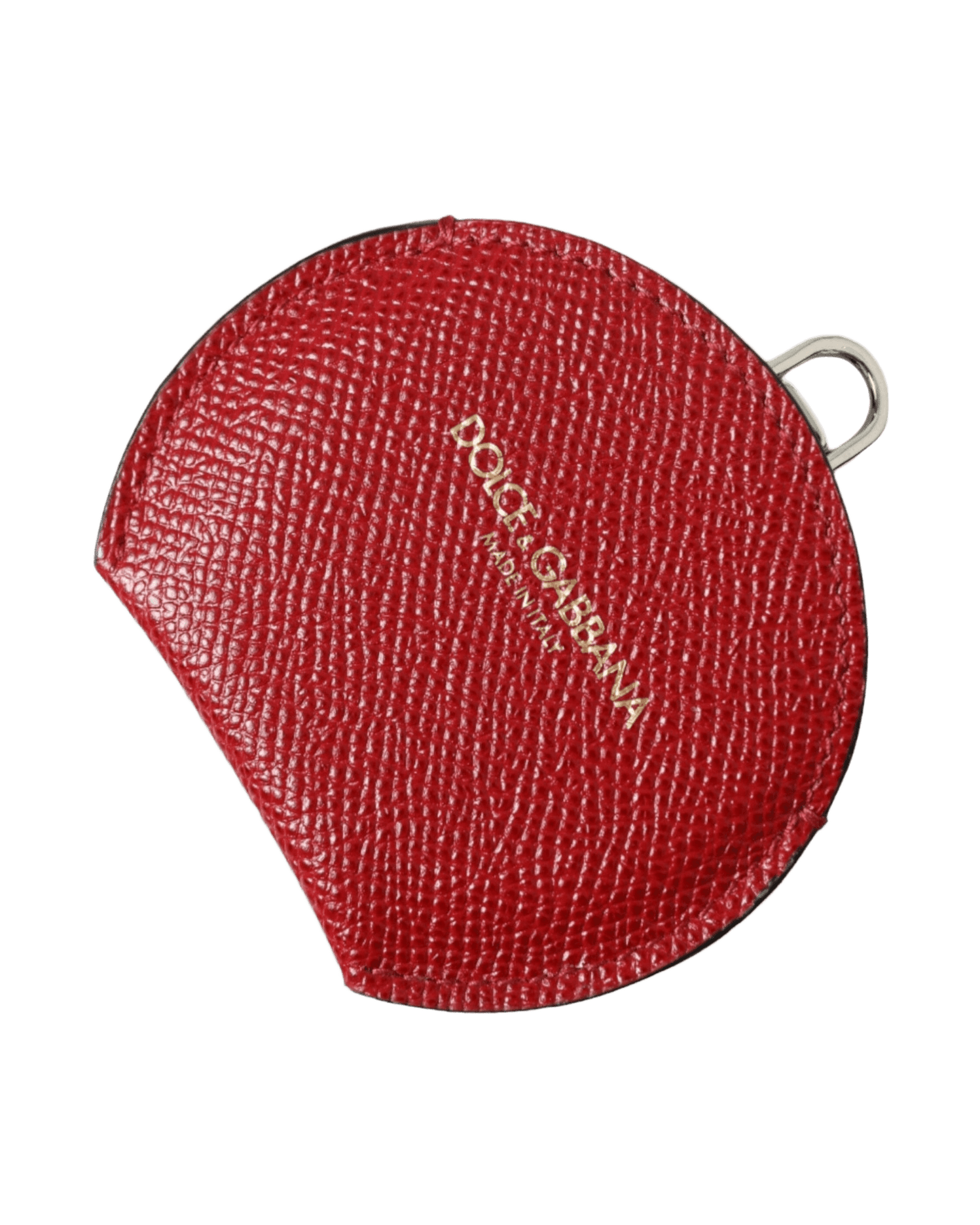 Dolce & Gabbana Red Elegant Leather Mirror Holder Face Mirrors