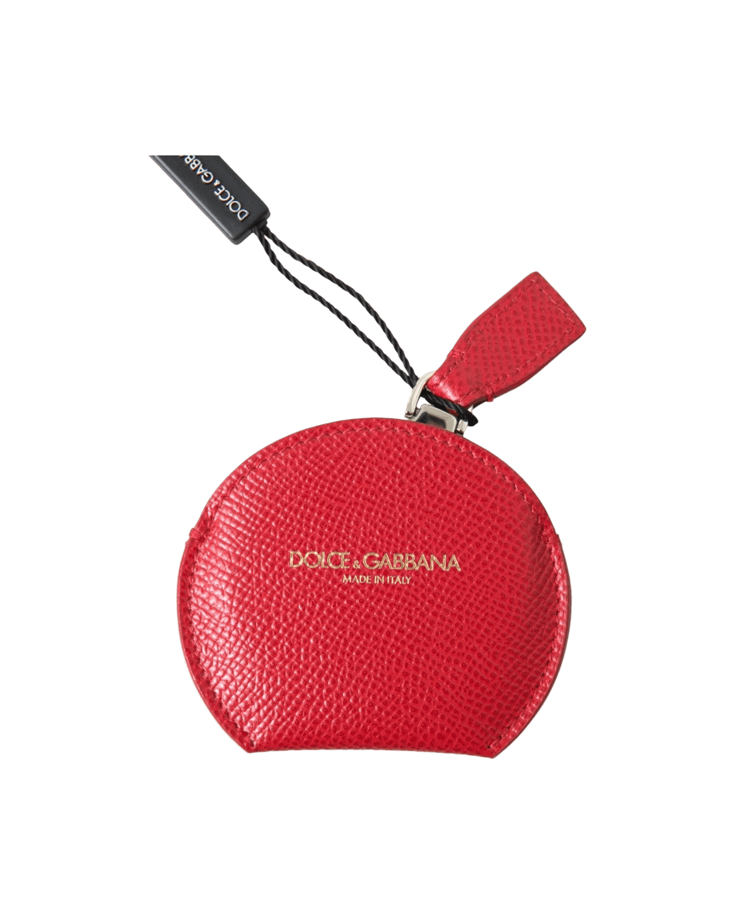 Dolce & Gabbana Elegant Leather Mirror Red Holder Glam Steals