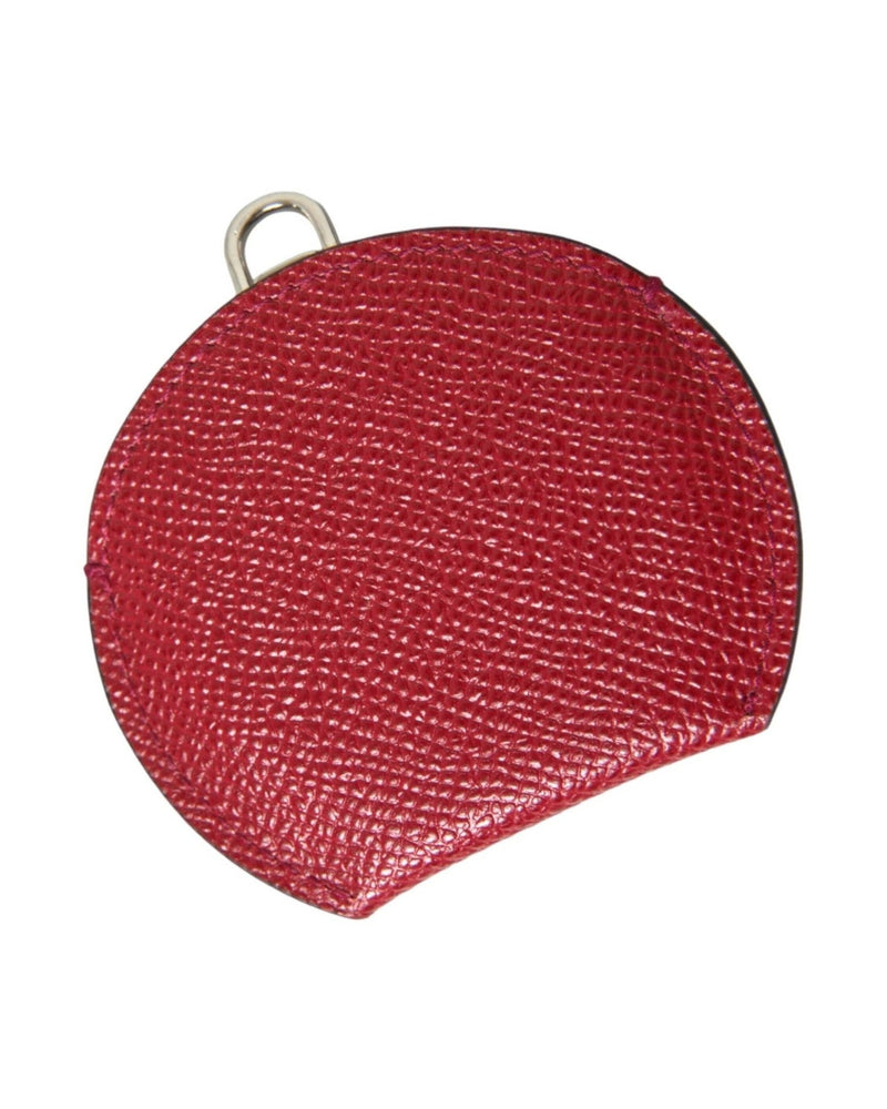 Dolce & Gabbana Elegant Leather Mirror Red Holder Glam Steals