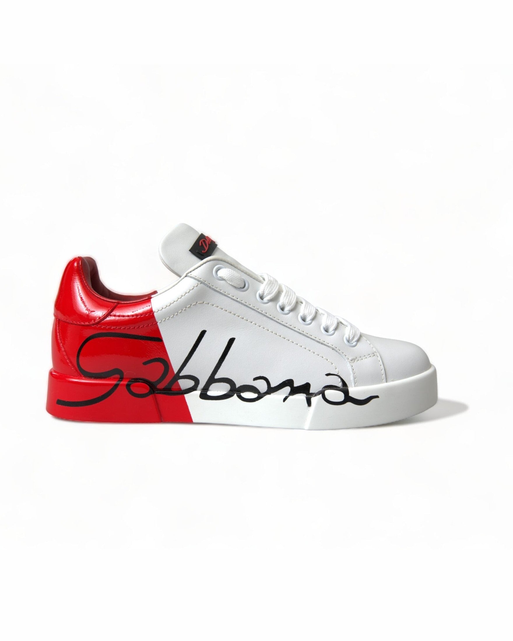 Dolce & Gabbana Elegant Leather Portofino White Sneakers Glam Steals