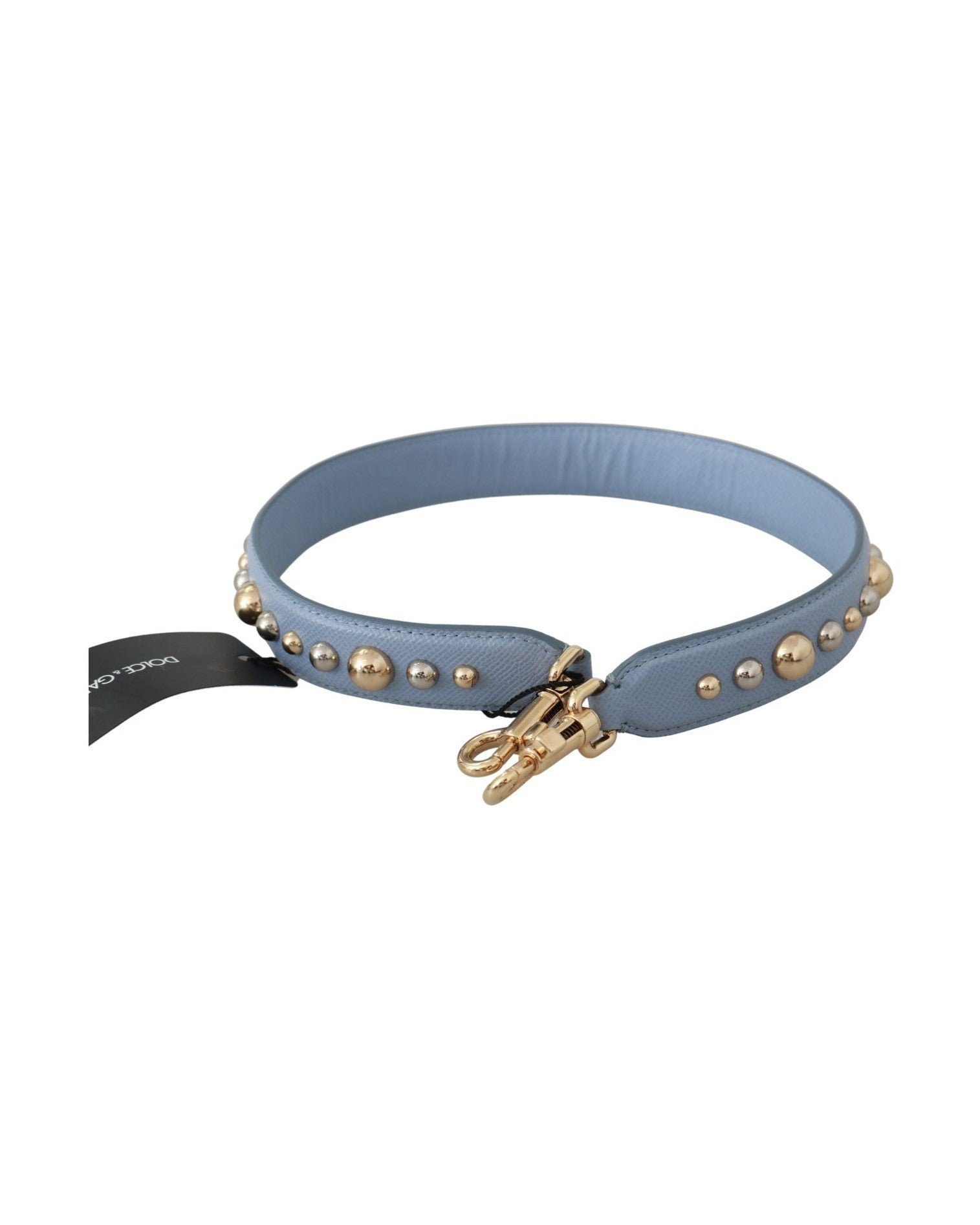 Dolce & Gabbana Elegant Leather Shoulder Blue Strap Glam Steals